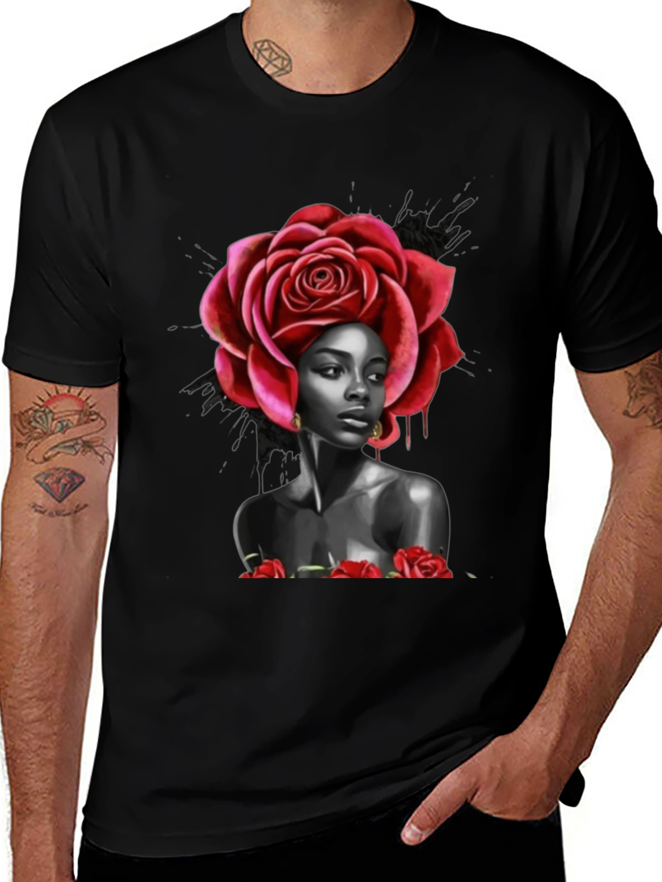 Variant 8 of Rose Queen Graphic T-Shirt - Black