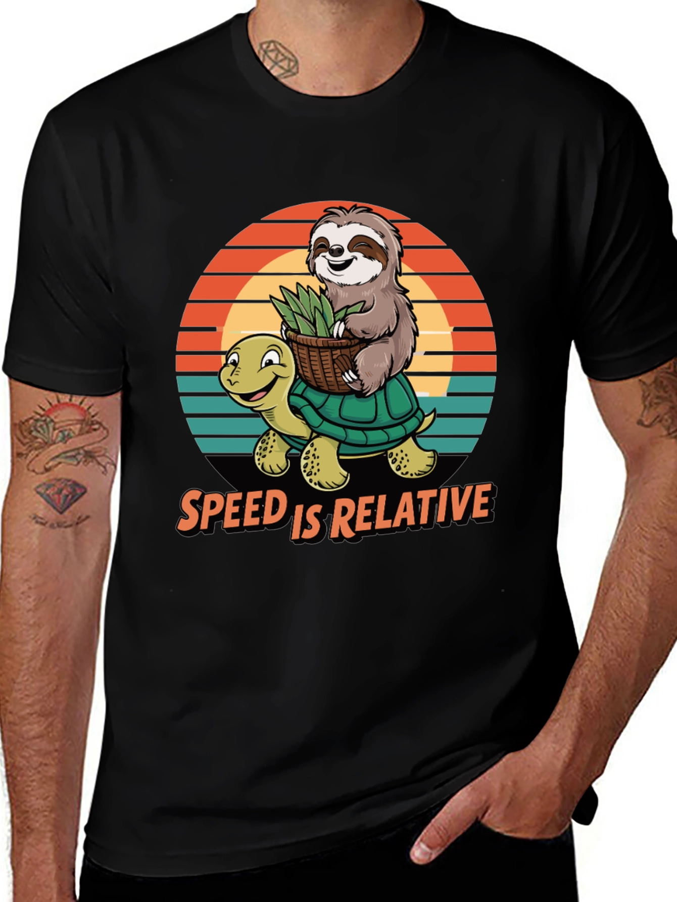 Variant 4 of Speed is Relative Sloth & Turtle Graphic Tee