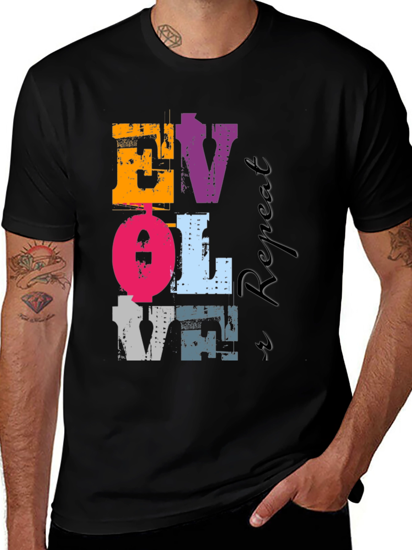 Evolve & Repeat Graphic Tee - Modern Style