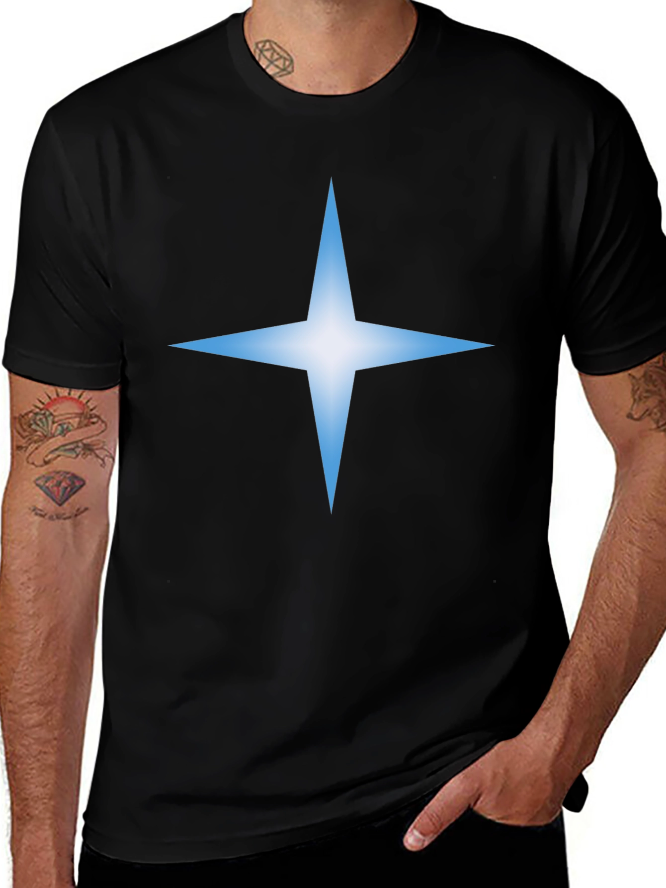 Variant 15 of Black T-Shirt with Star Graphic Tee