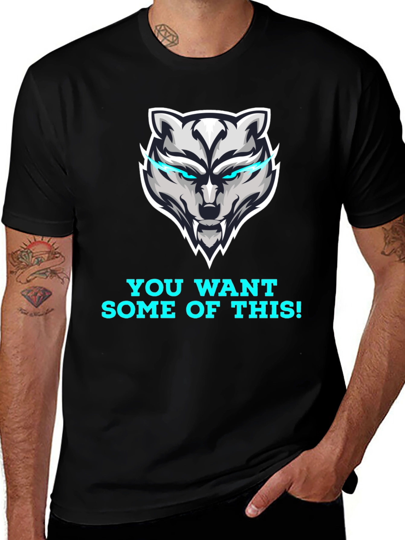 Variant 25 of Bold Wolf Graphic T-Shirt - You Want Some of This!