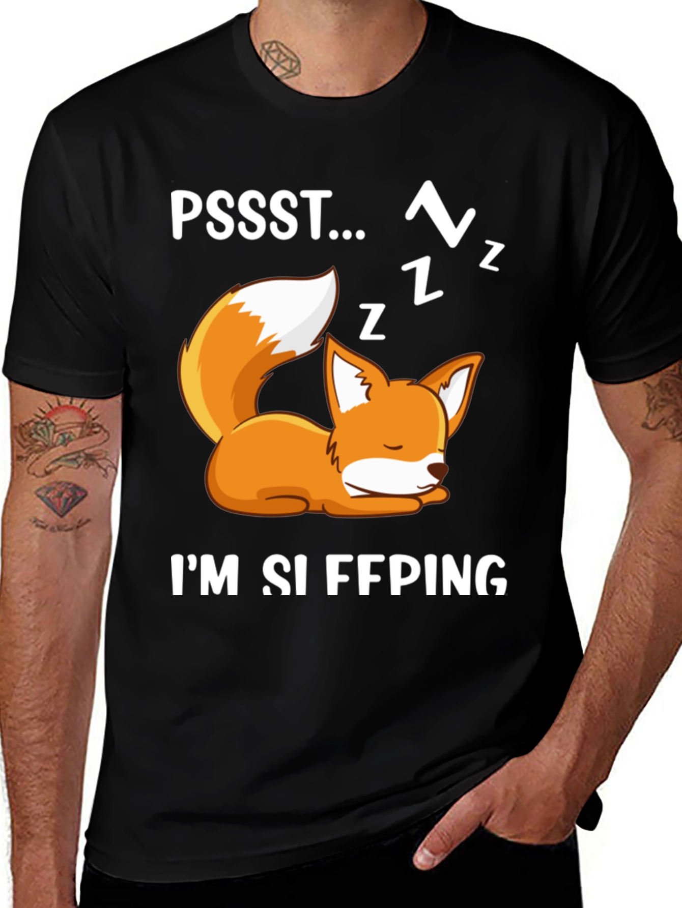 Variant 19 of Cute Sleeping Fox T-Shirt - PSSST...I'm Sleeping