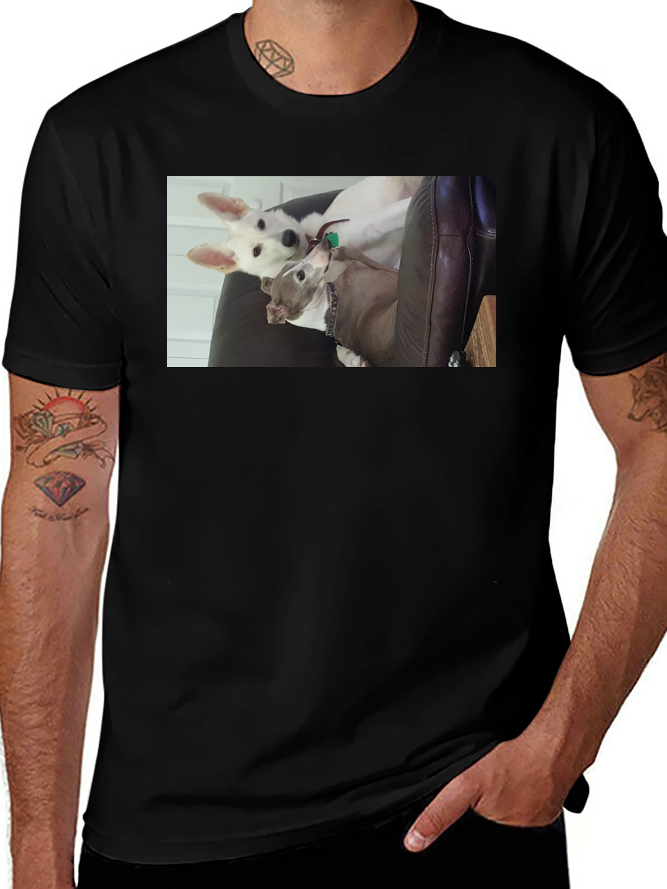 Variant 8 of Dogs on Black T-Shirt