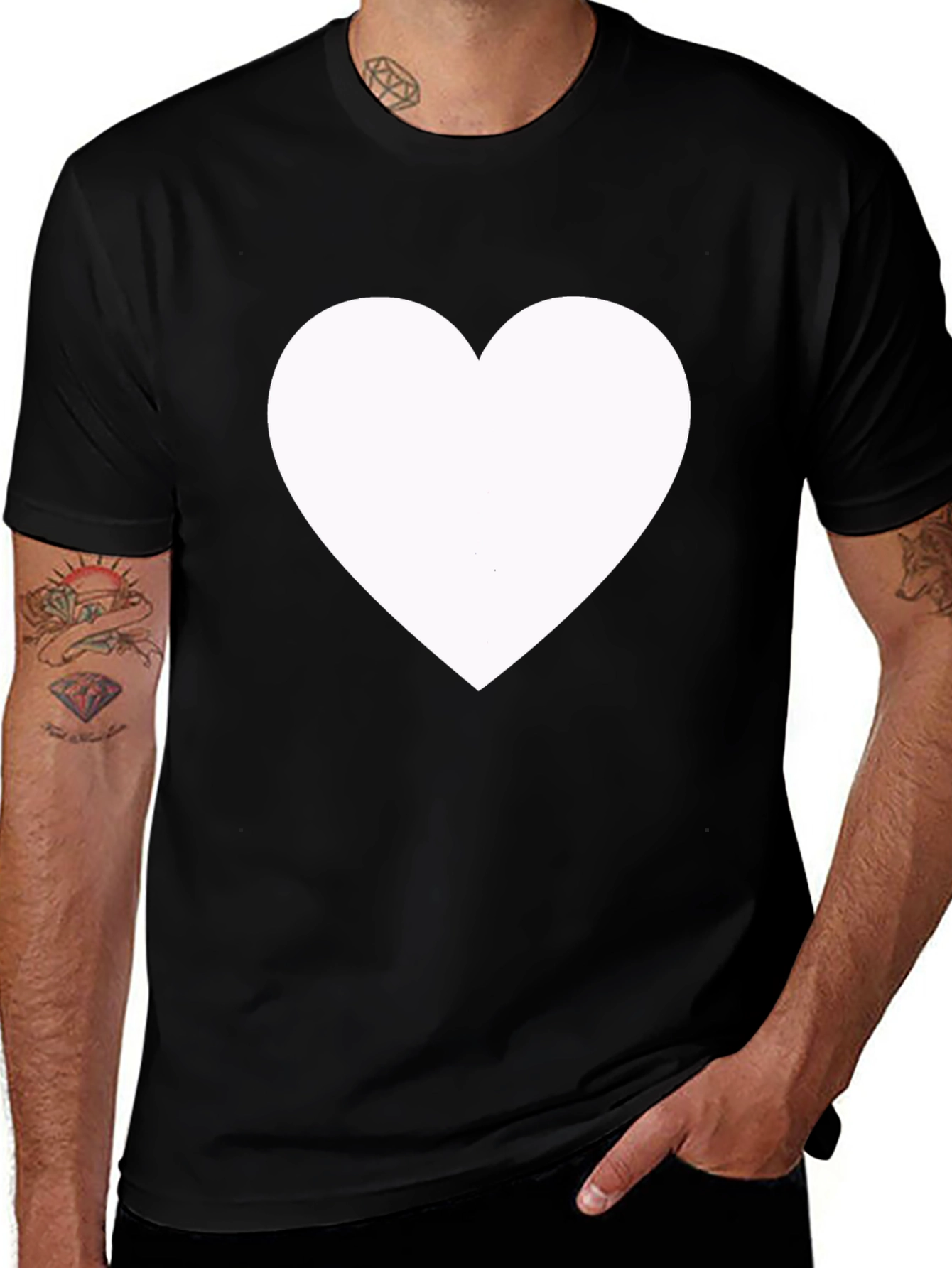 Variant 5 of Heart Graphic Tee - Casual Style