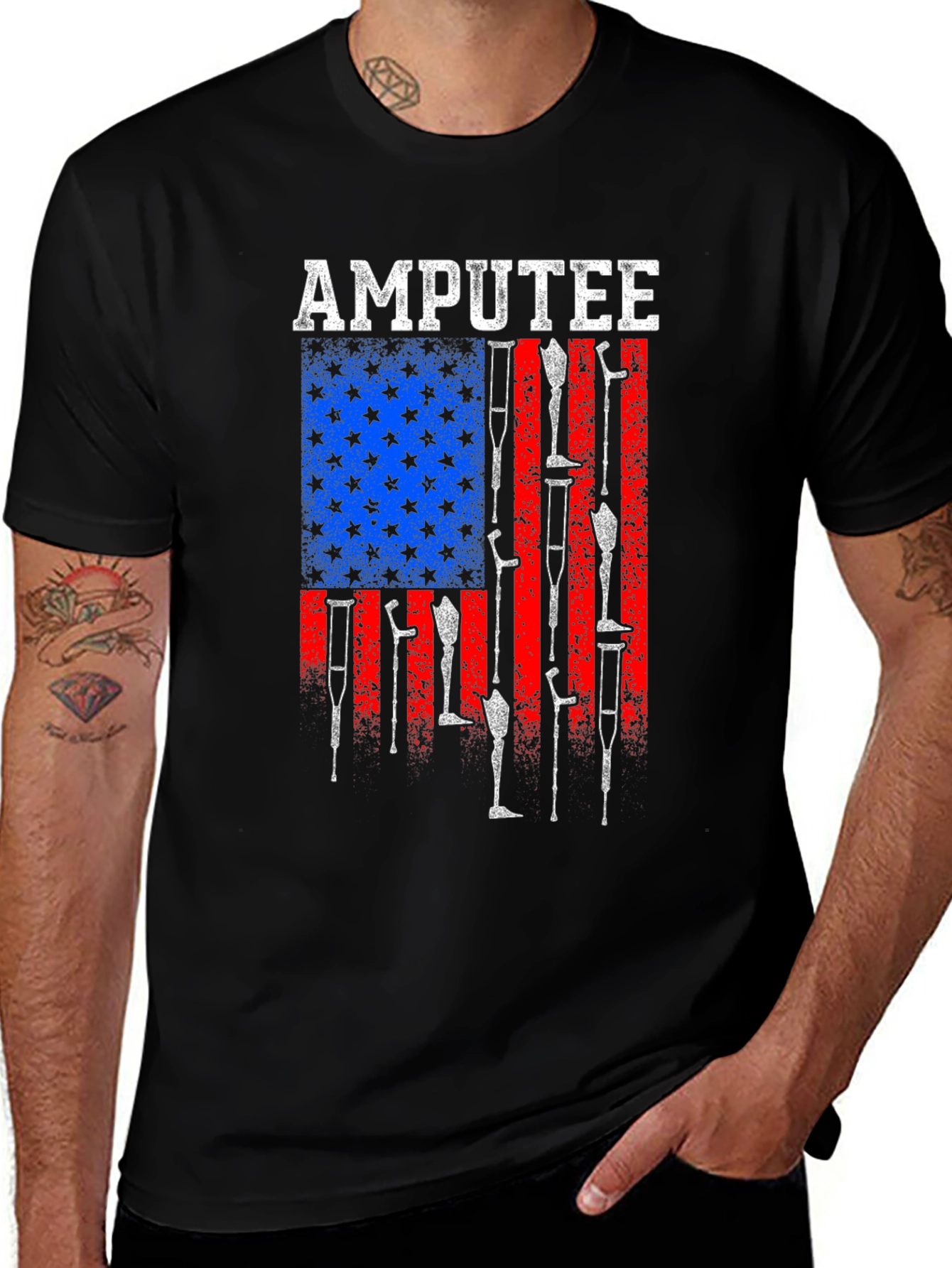 Variant 15 of Amputee American Flag Graphic Tee