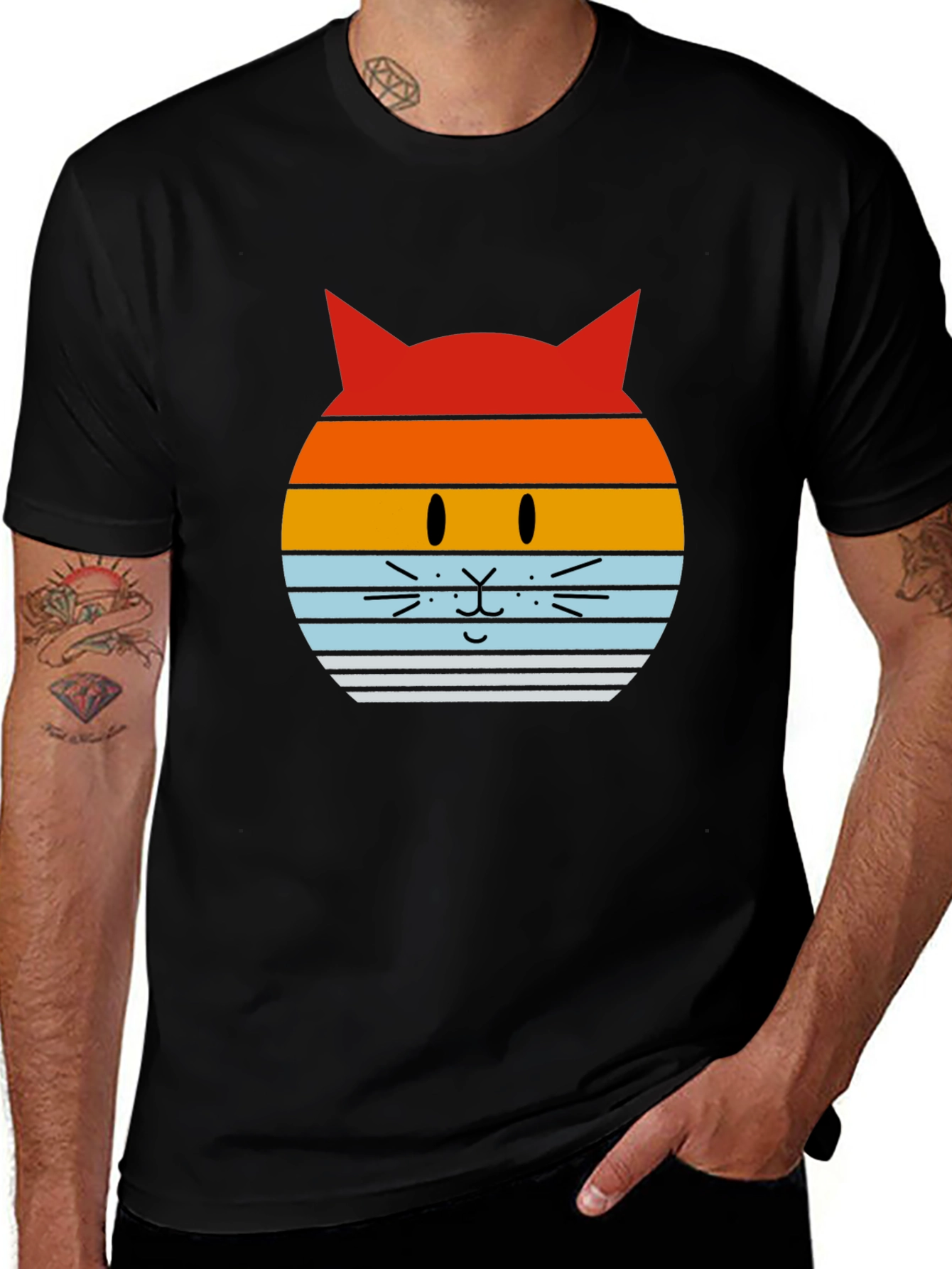 Variant 23 of Retro Cat T-Shirt - Cool Kitten Style