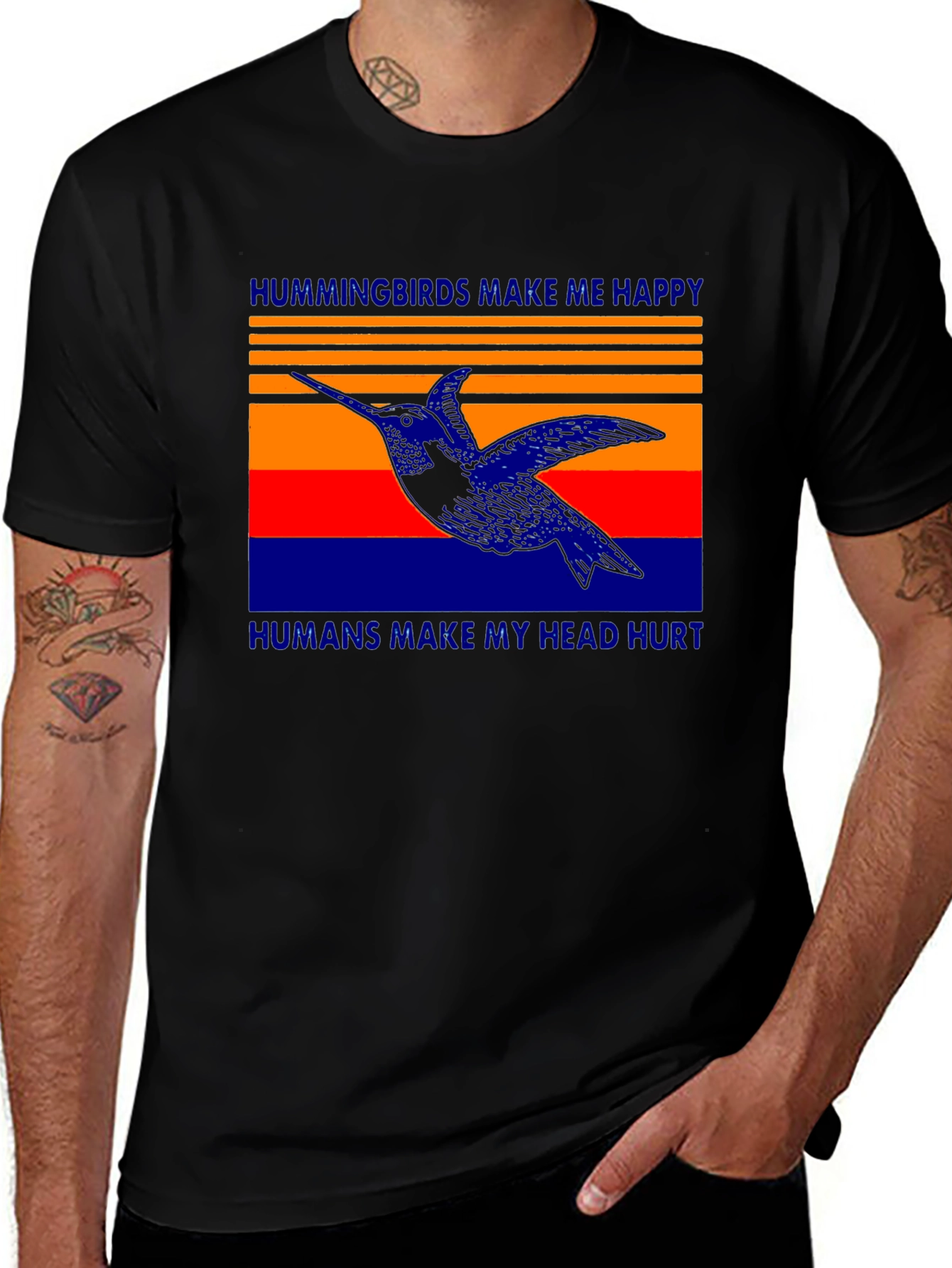 Variant 20 of Hummingbird Graphic T-Shirt - Nature Lover Tee