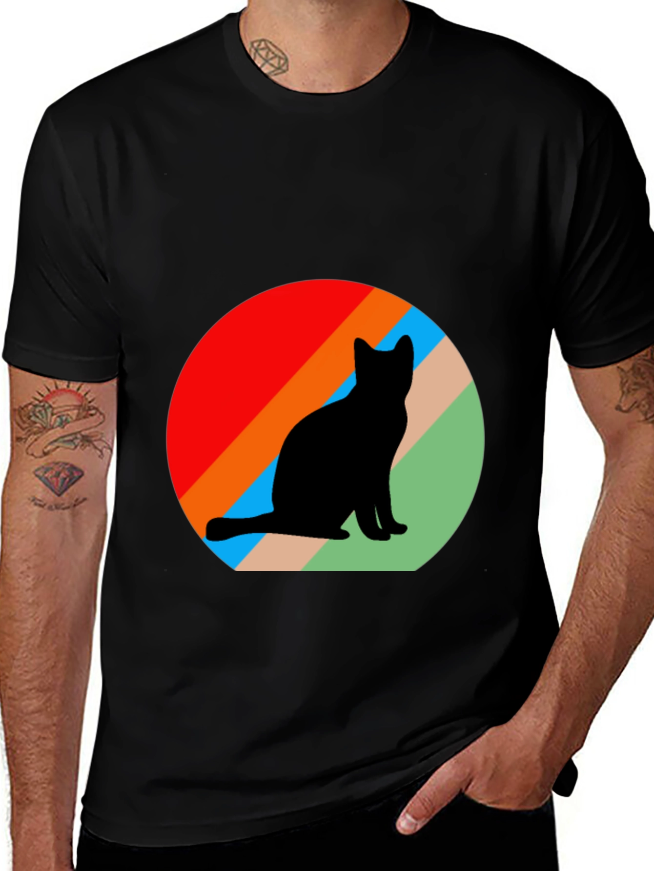 Variant 20 of Retro Cat Silhouette Graphic Tee