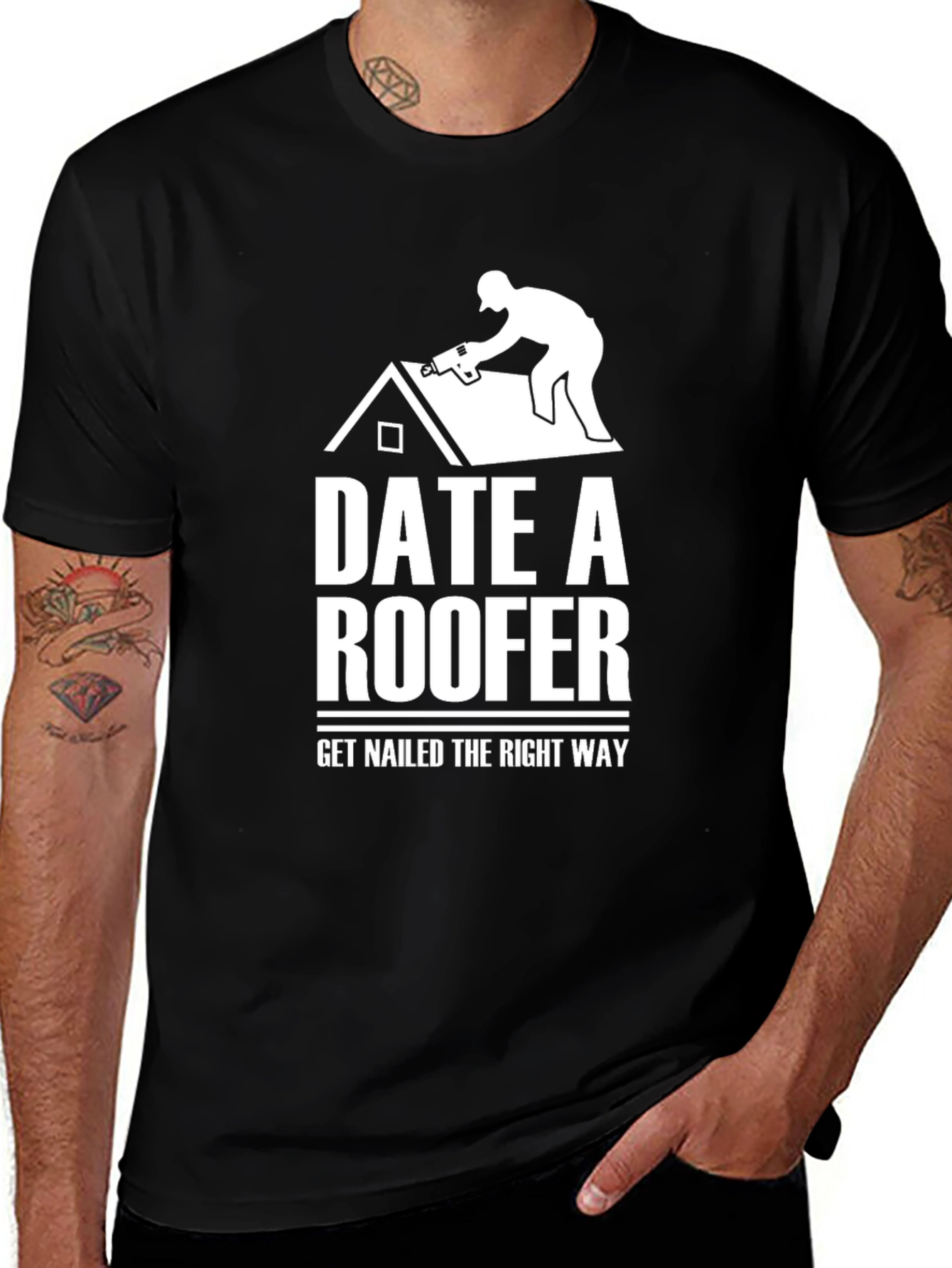 Variant 13 of Date A Roofer - Humorous Graphic T-Shirt