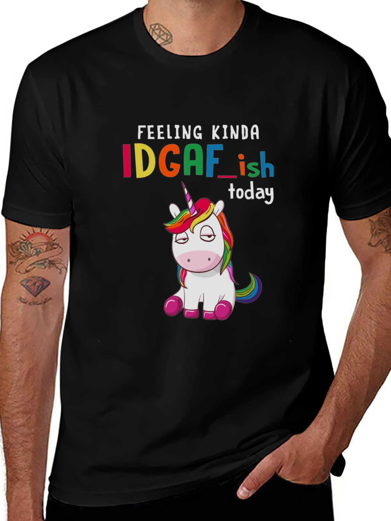 Variant 22 of IDGAF-ish Unicorn Graphic Tee - Funny Casual T-Shirt
