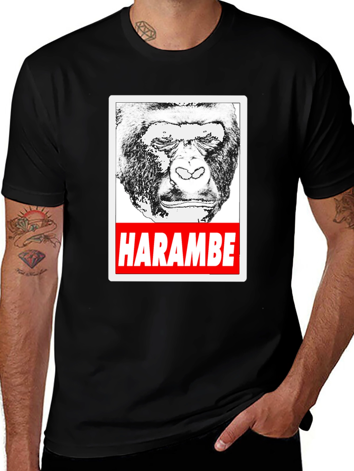 Variant 28 of Harambe Tribute T-Shirt - Black Gorilla Graphic Tee