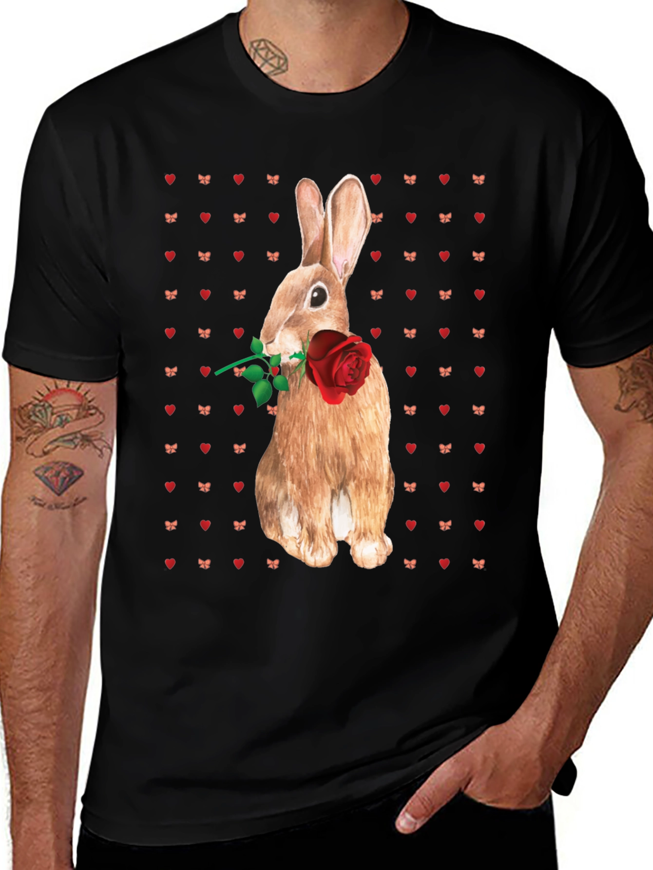 Variant 15 of Rabbit With Rose T-Shirt