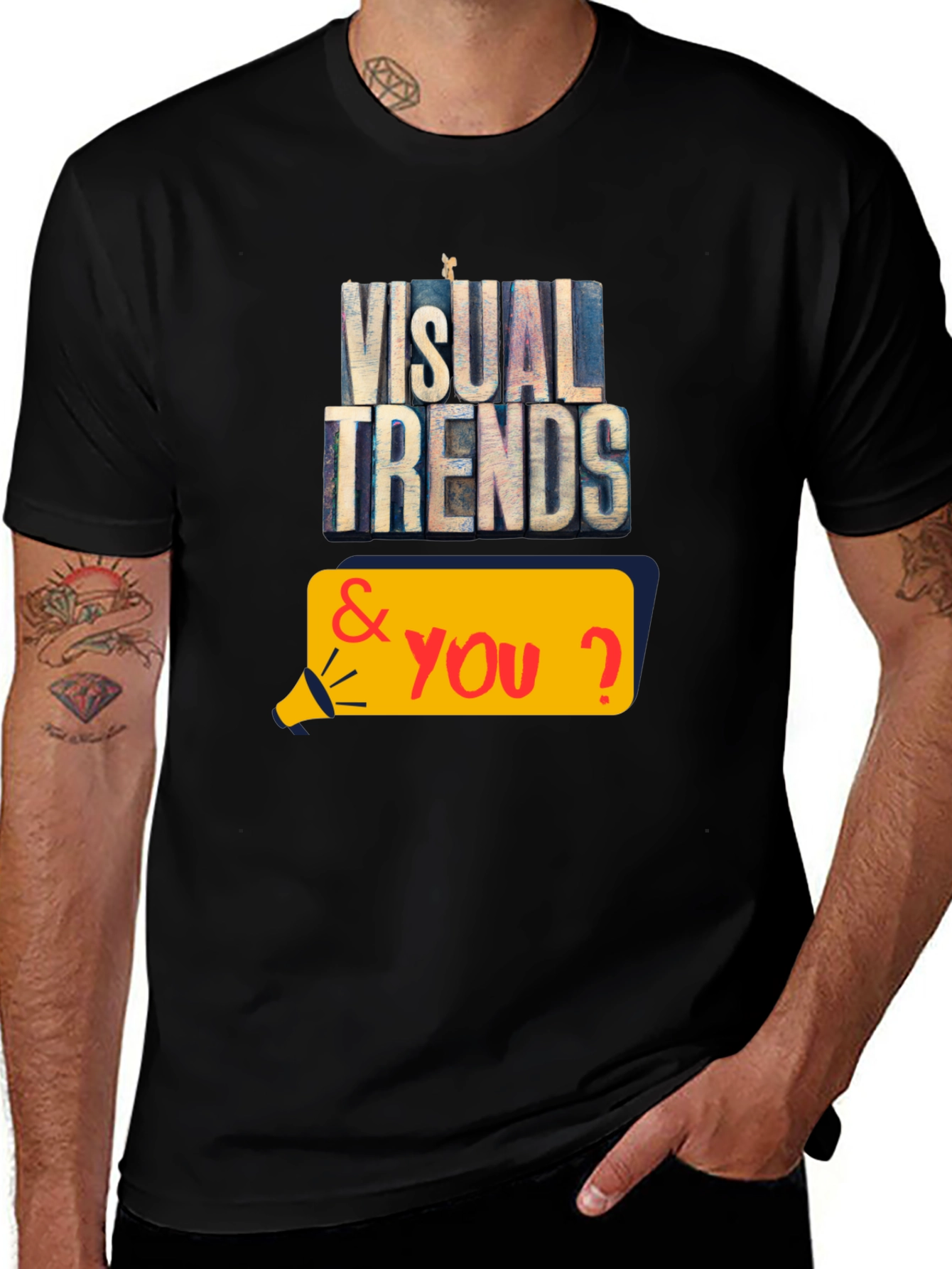 Variant 14 of Visual Trends Graphic Tee - Black Cotton T-Shirt