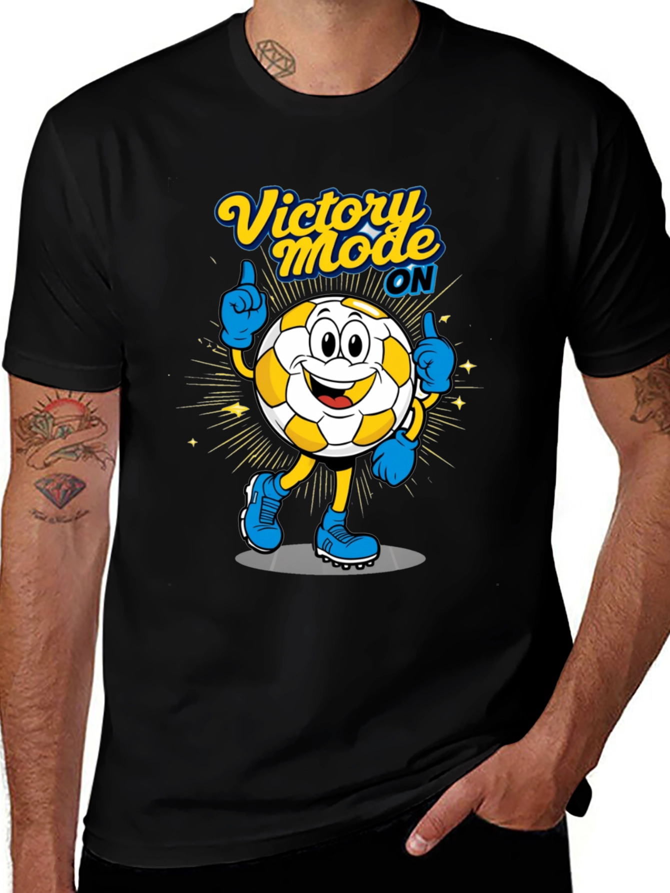 Variant 8 of Victory Mode ON Cartoon Soccer T-Shirt
