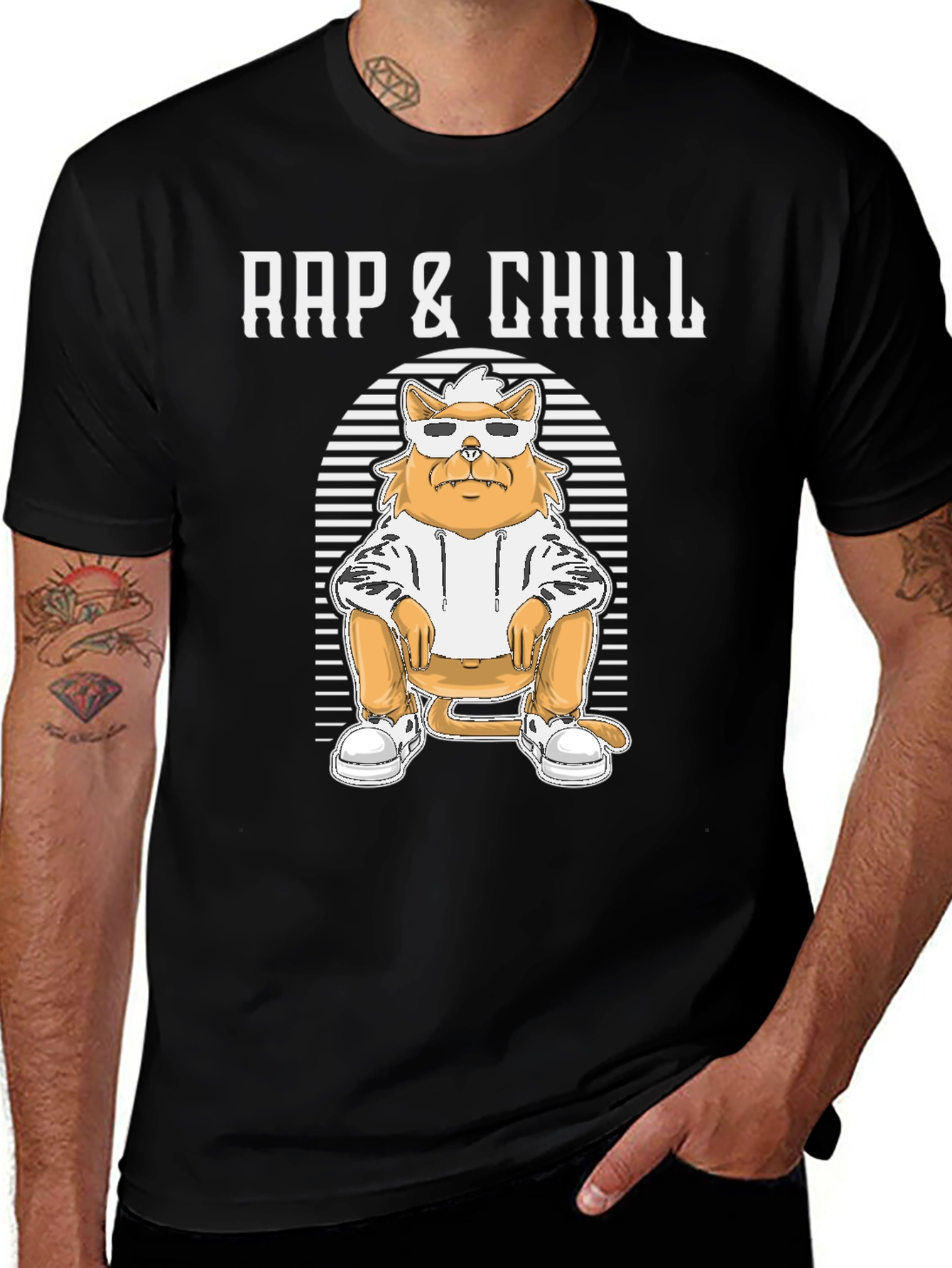 Variant 27 of Rap & Chill Cat Graphic Tee