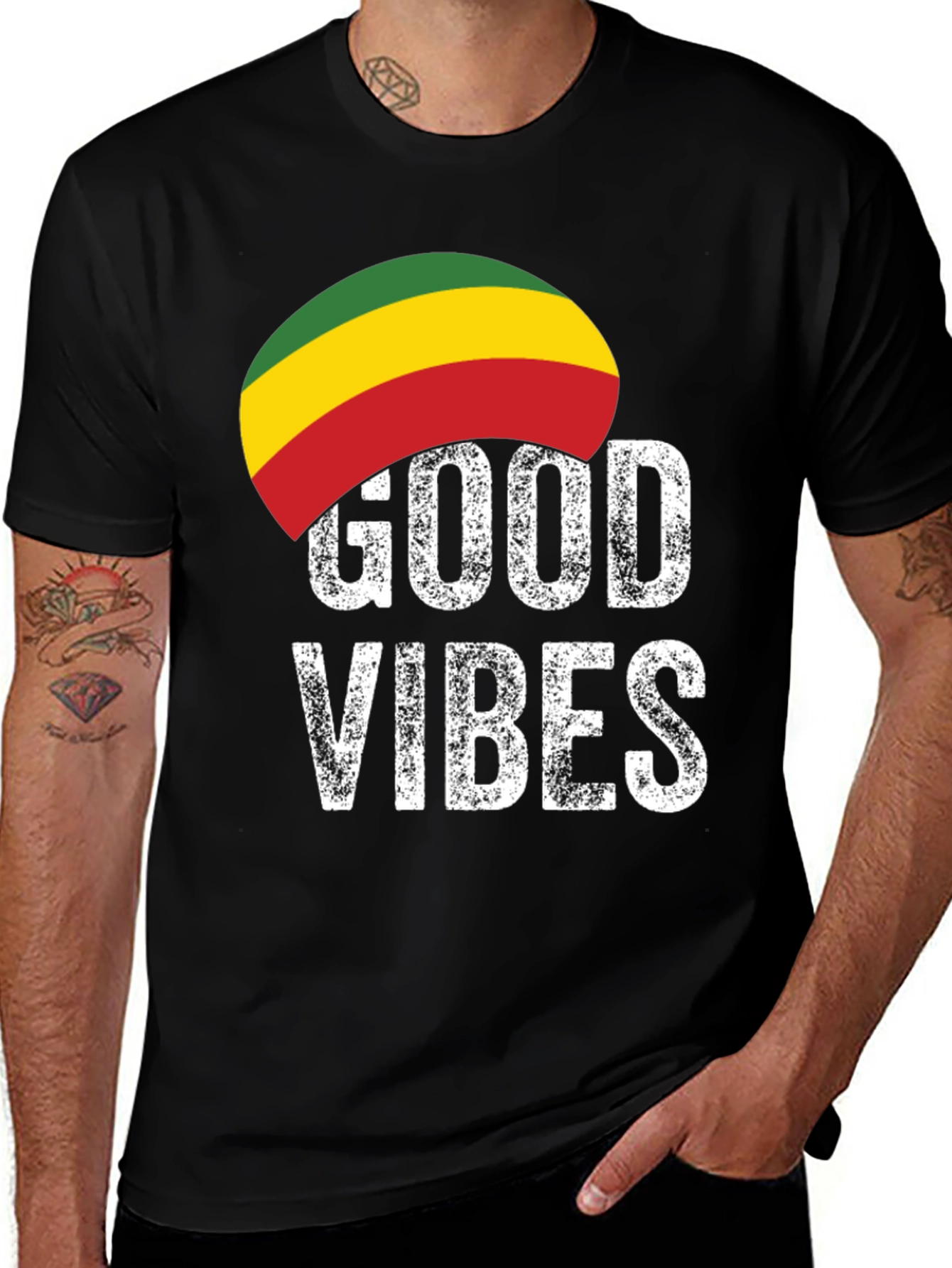 Variant 22 of Good Vibes Rasta T-Shirt - Reggae Inspired Tee