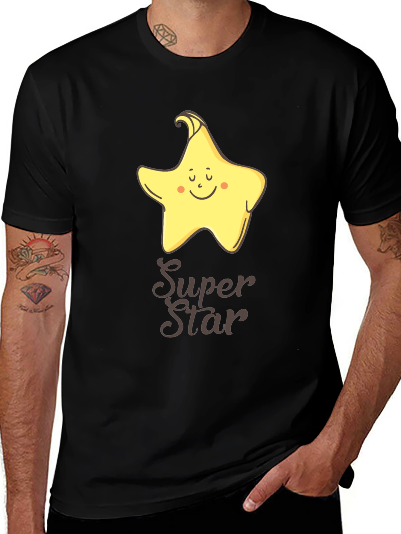 Variant 2 of Super Star Graphic Tee - Cute & Comfy Black T-Shirt