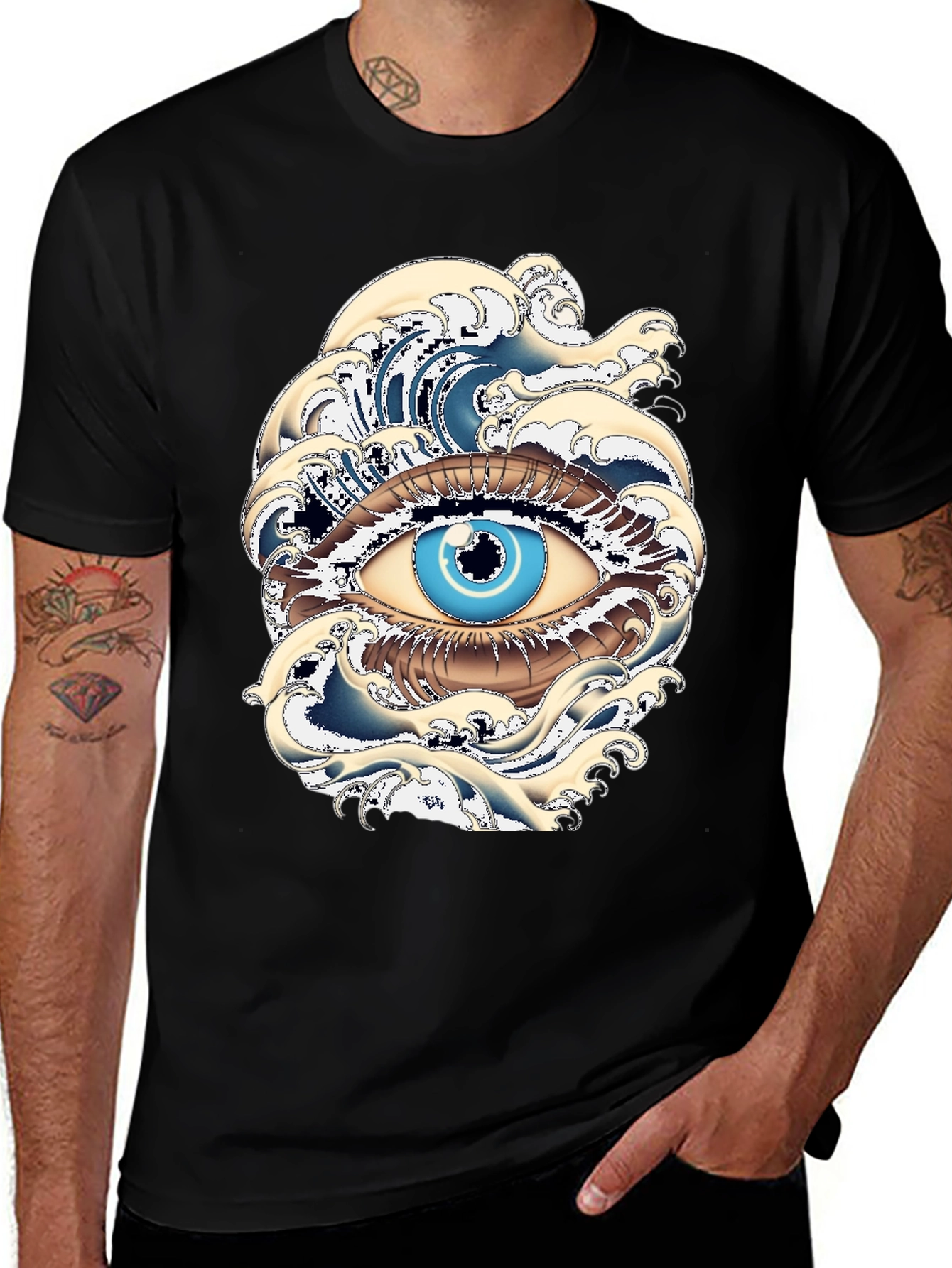 Variant 9 of Eye of the Ocean Graphic Tee - Black