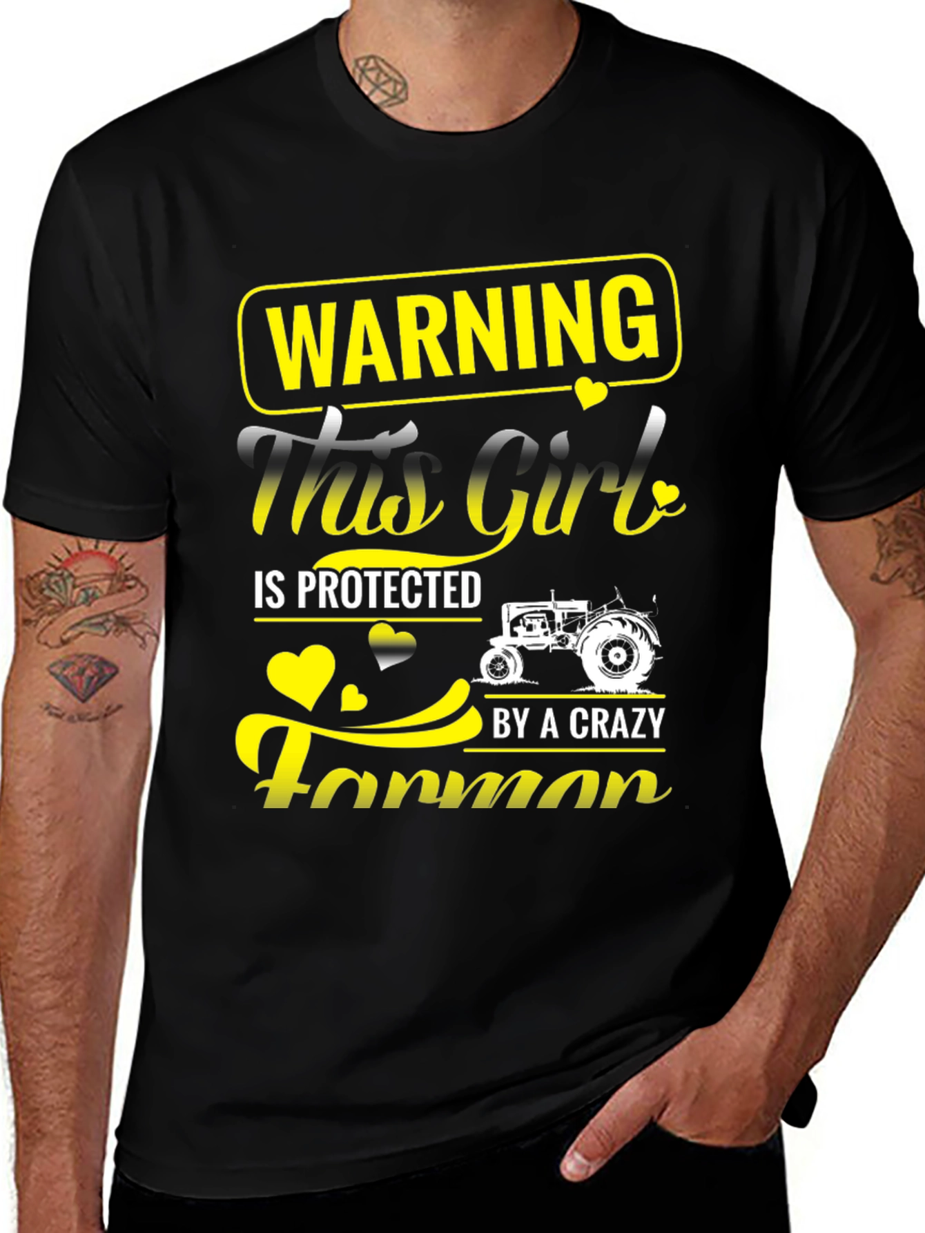 Variant 15 of Warning: This Girl is Protected by a Crazy Farmer T-Shirt