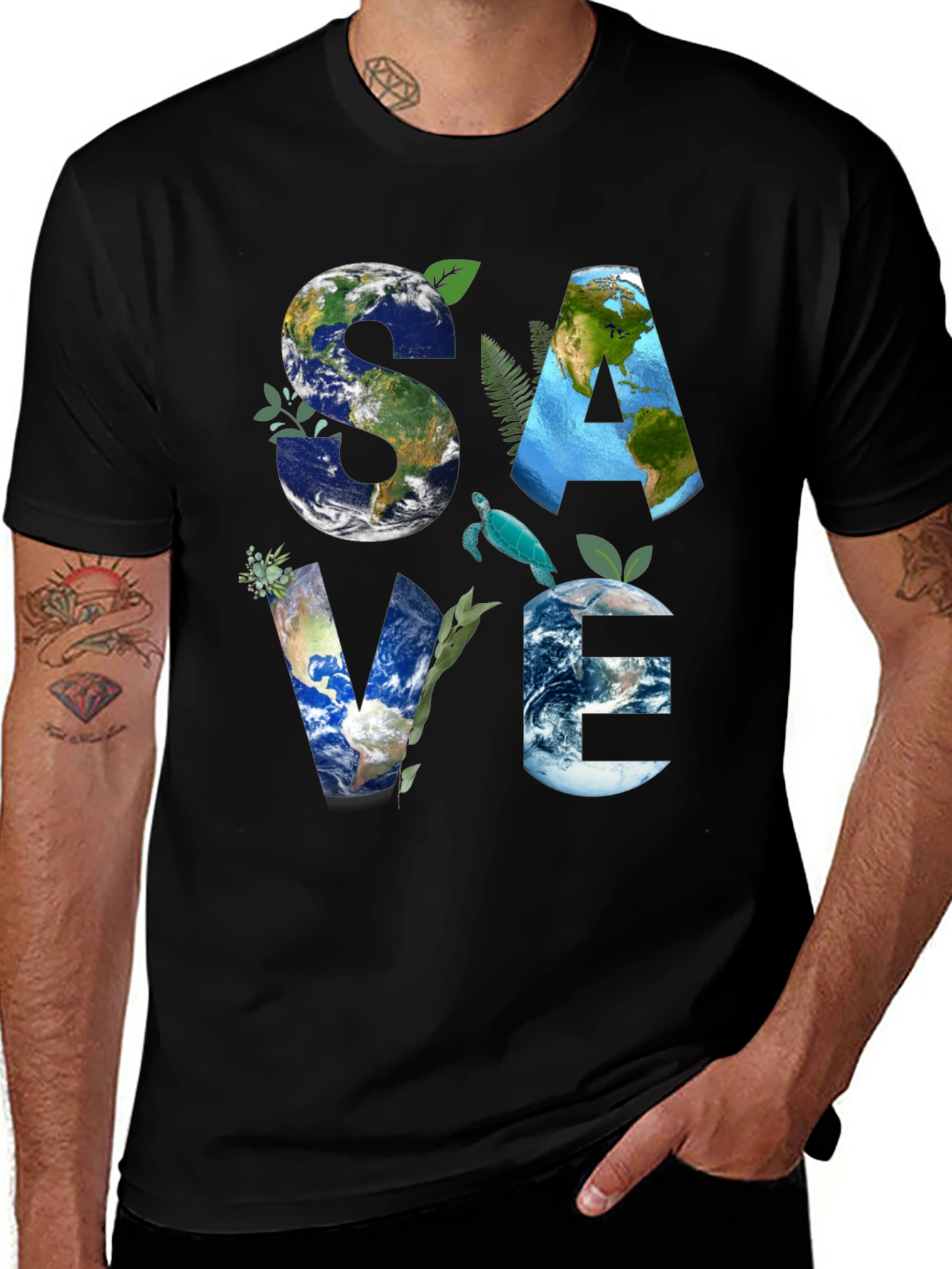 Variant 25 of Save Earth Graphic Tee - Eco Friendly Fashion
