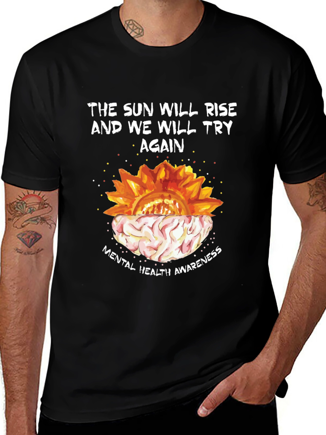 Variant 29 of Mental Health Awareness Sunflower Graphic Tee