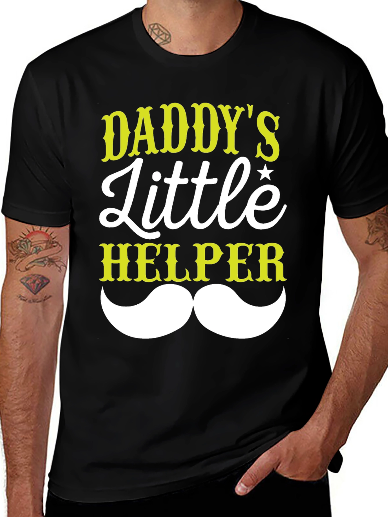 Variant 13 of Daddy's Little Helper Black T-Shirt