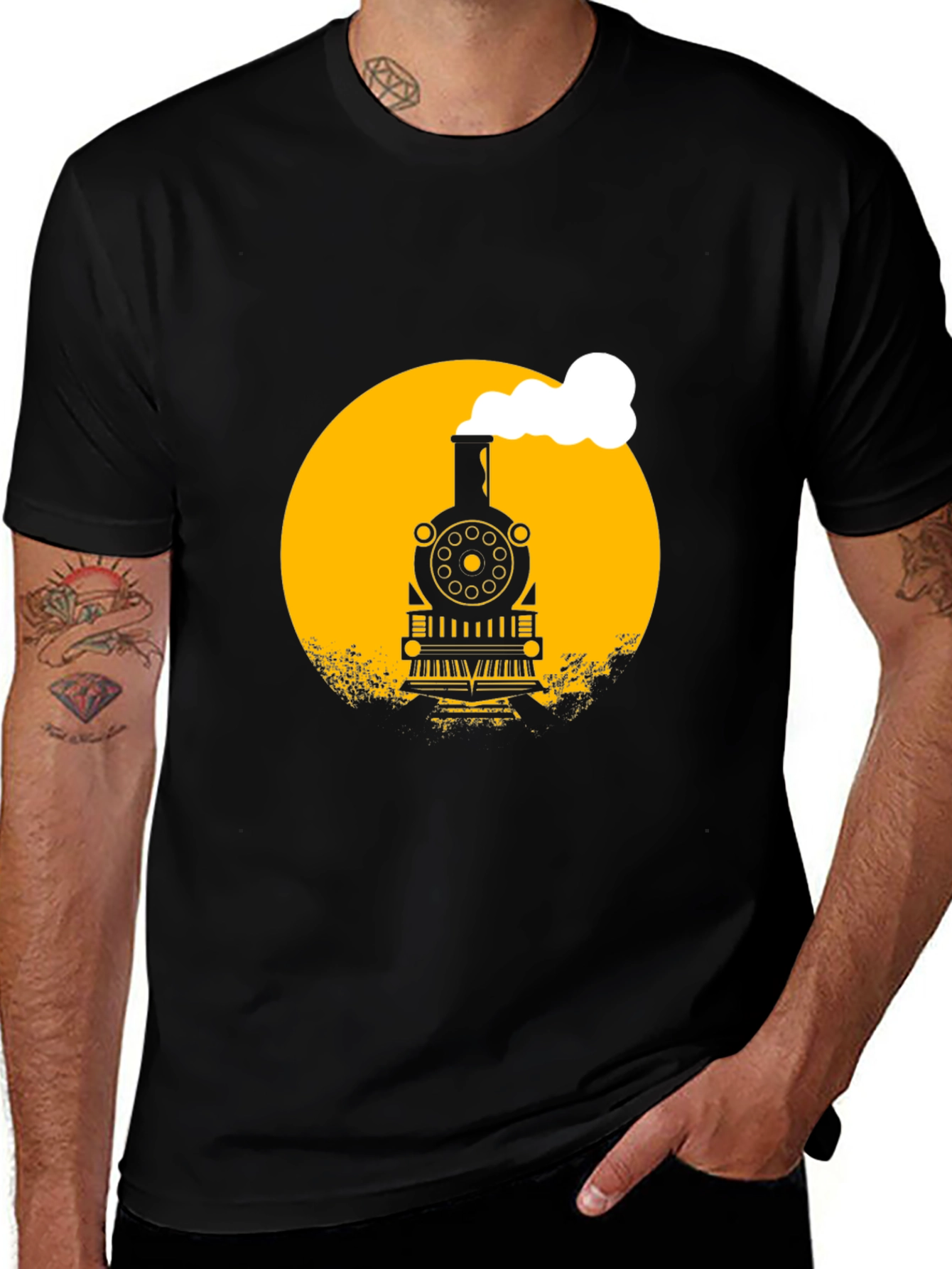 Variant 21 of Train Graphic Black T-Shirt