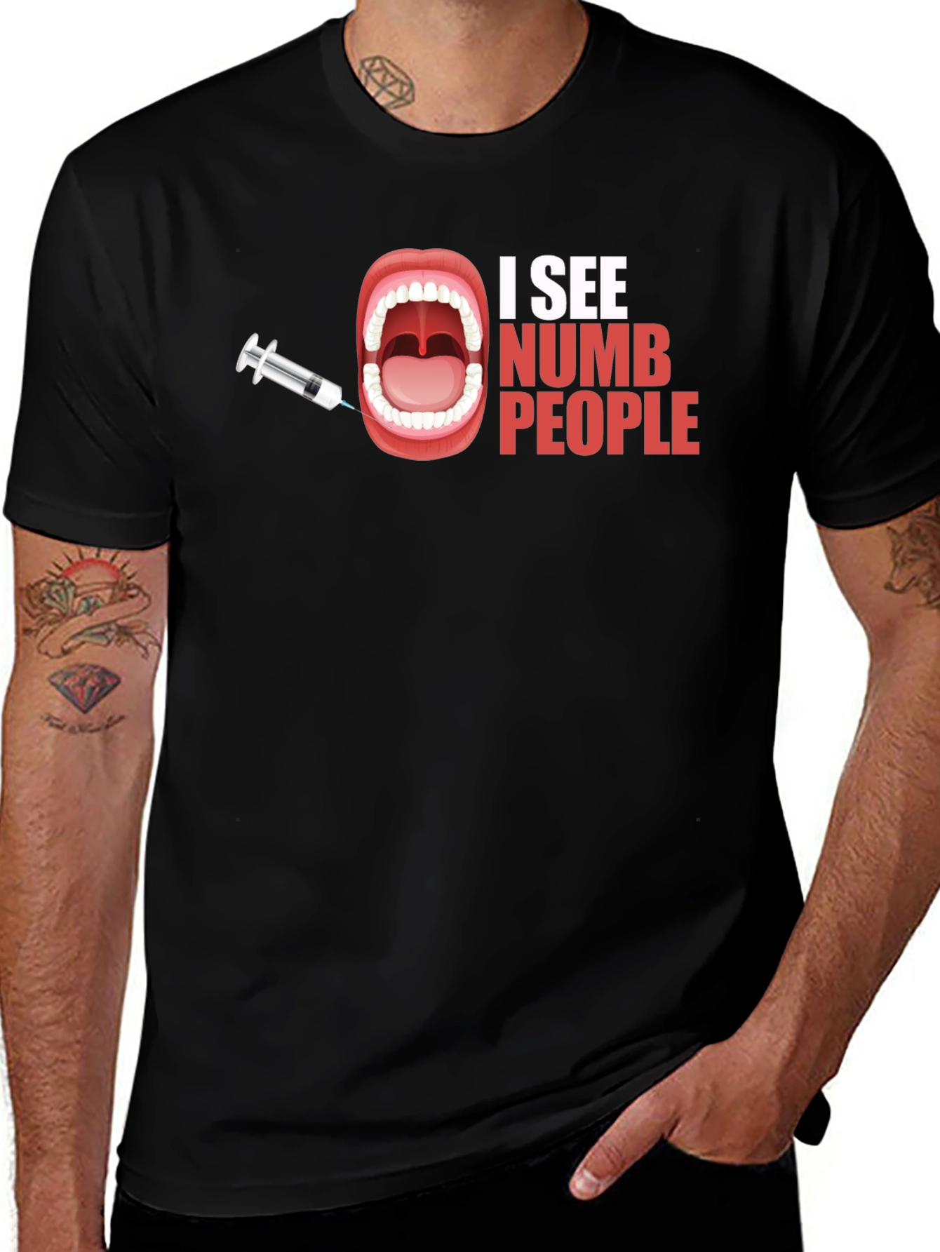 Variant 14 of I See Numb People Black Graphic Tee