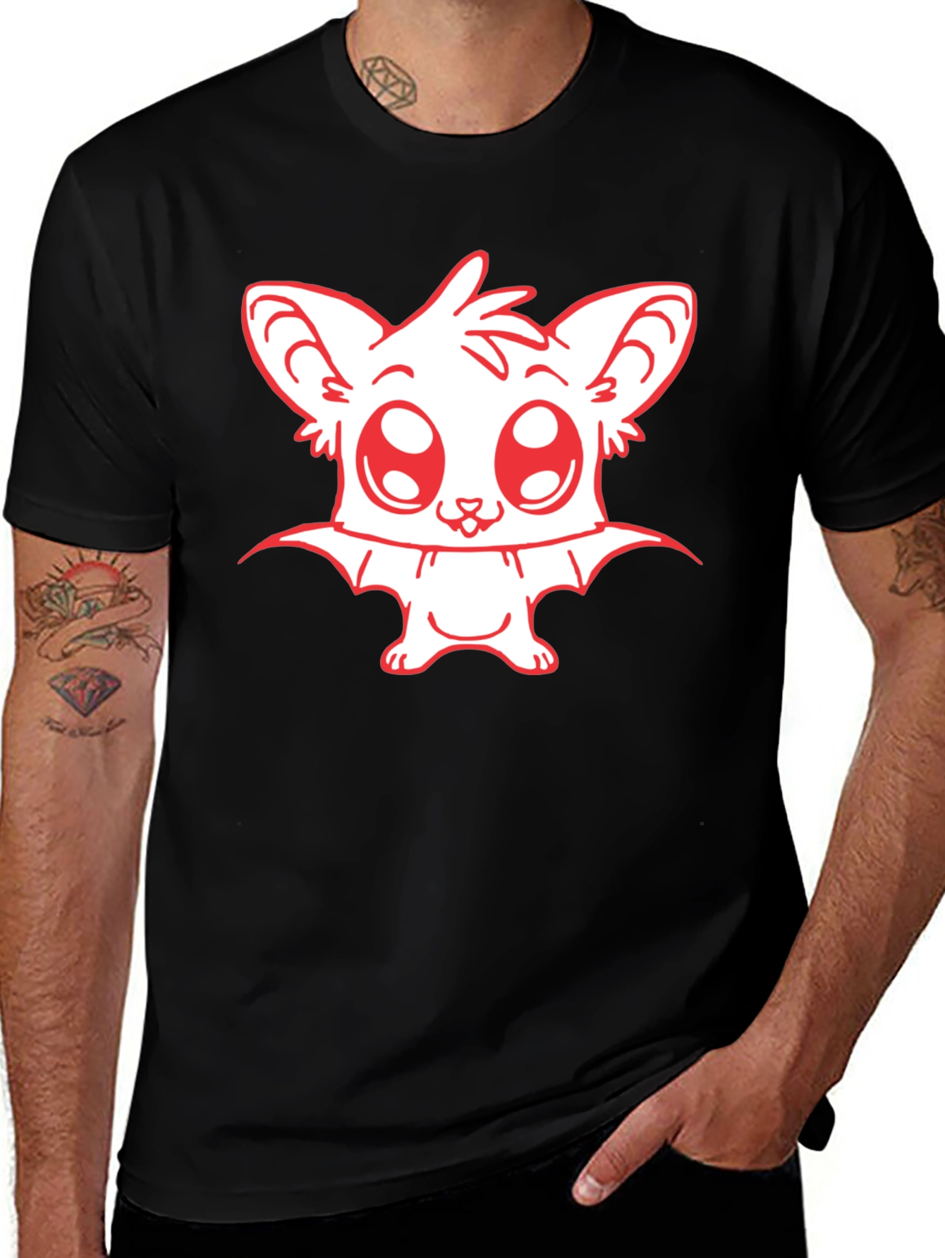 Variant 10 of Cute Bat Graphic Tee - Black Unisex T-Shirt