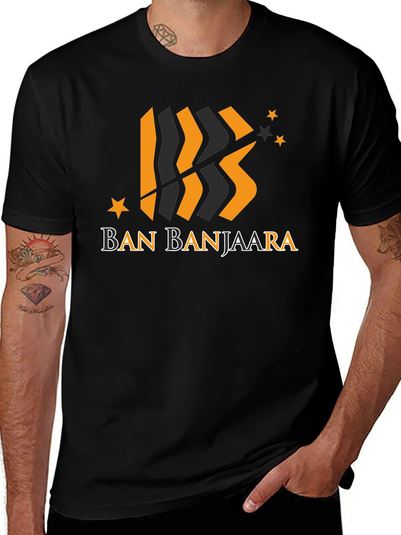 Variant 14 of Ban Banjaara Black Graphic Tee