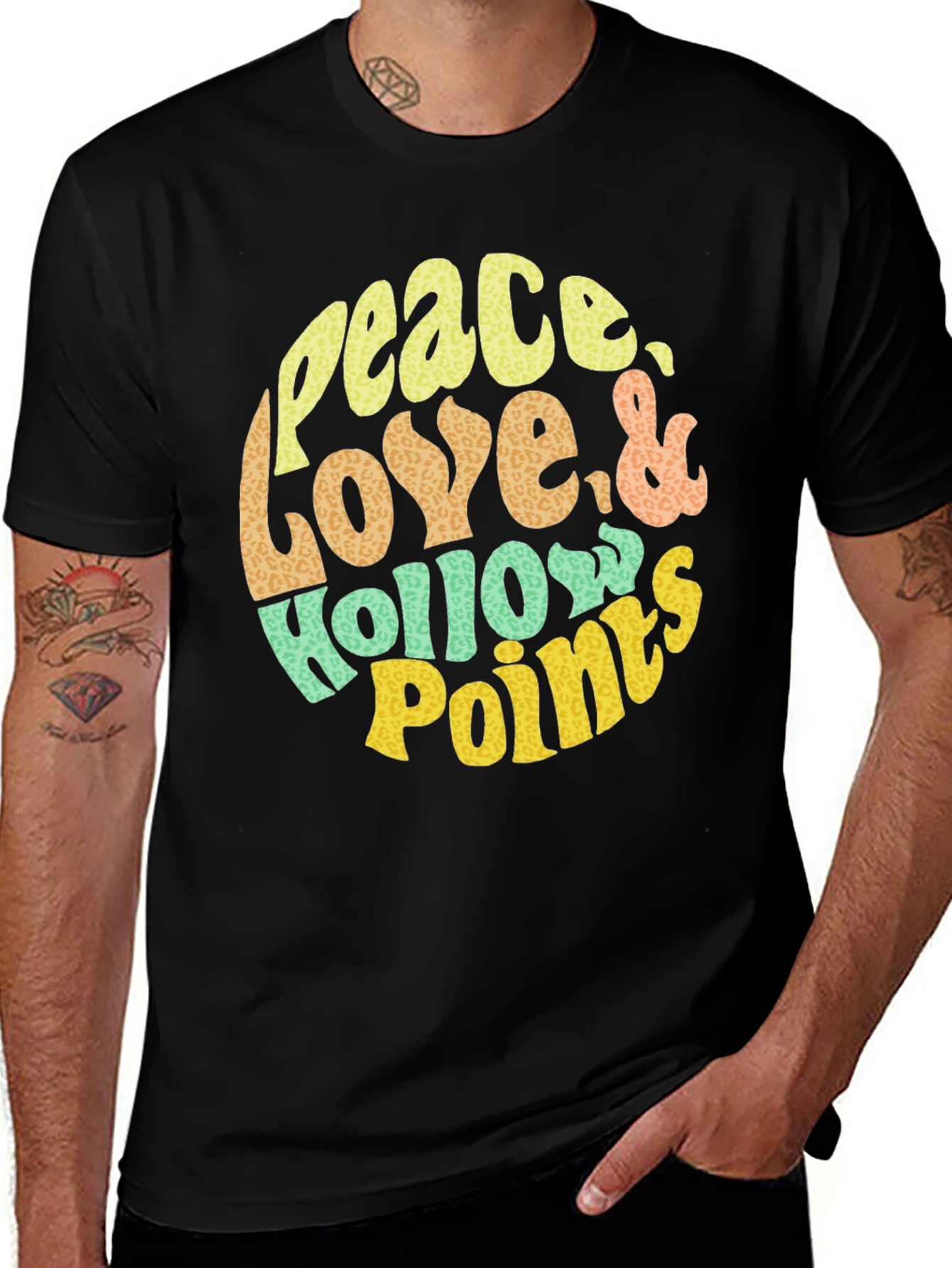 Variant 22 of Peace Love & Hollow Points Black T-Shirt