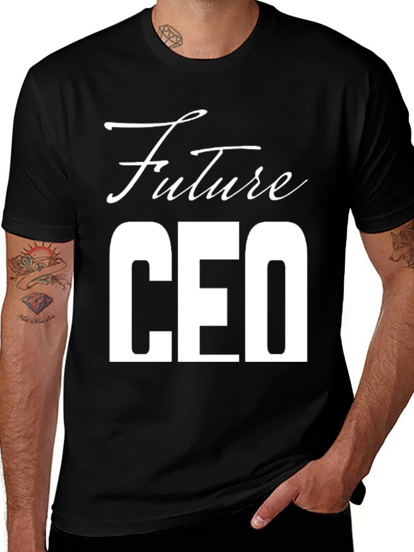 Future CEO Graphic T-Shirt - Black Cotton Blend
