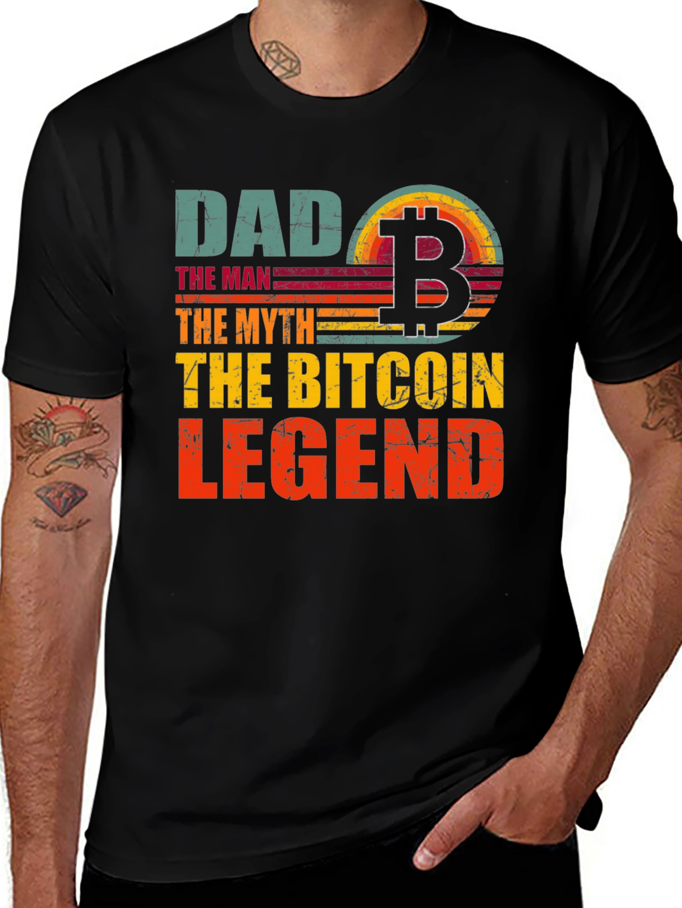 Bitcoin Dad Legend Graphic T-Shirt