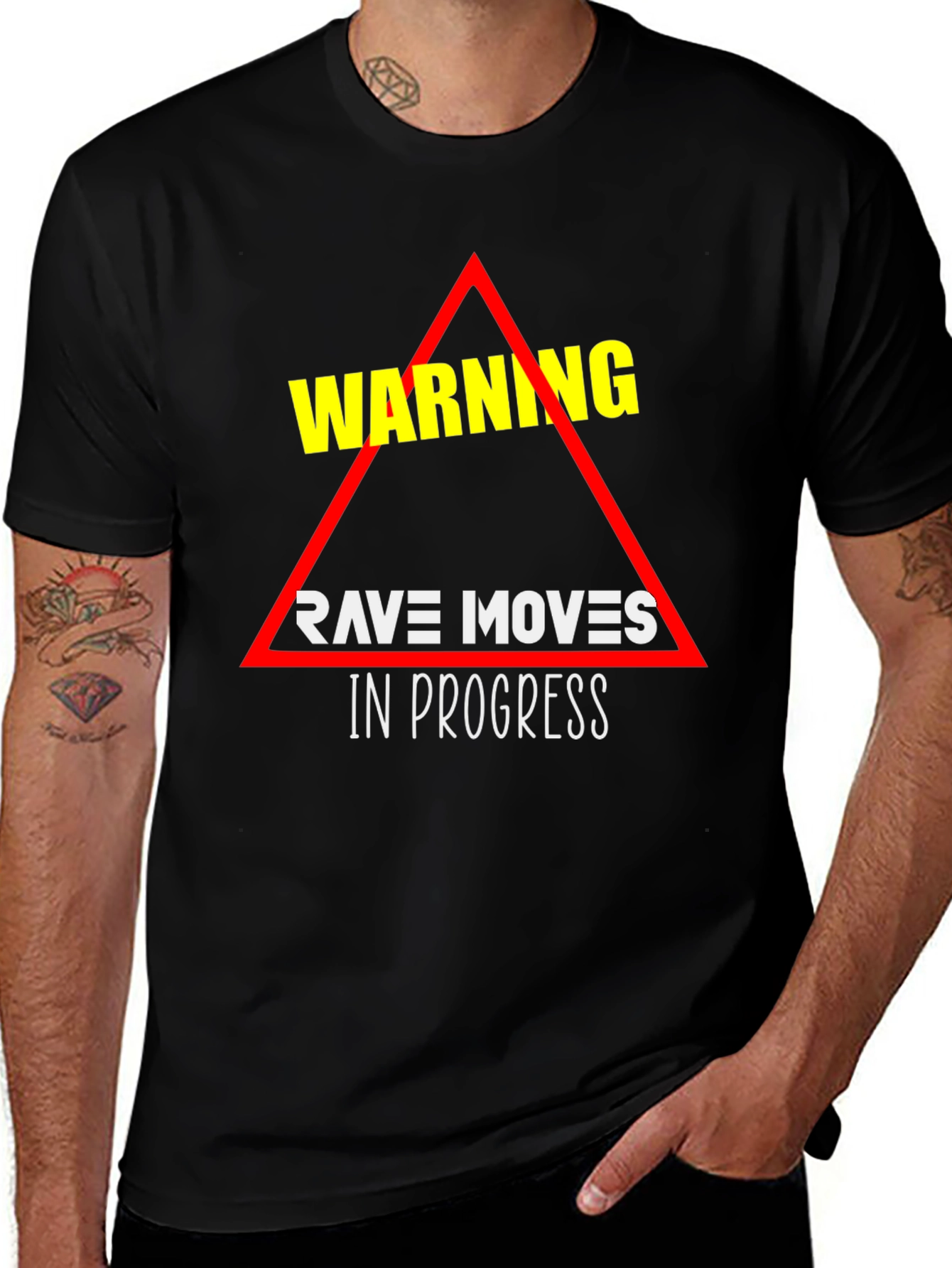 Variant 20 of Warning Rave Moves in Progress Graphic T-Shirt