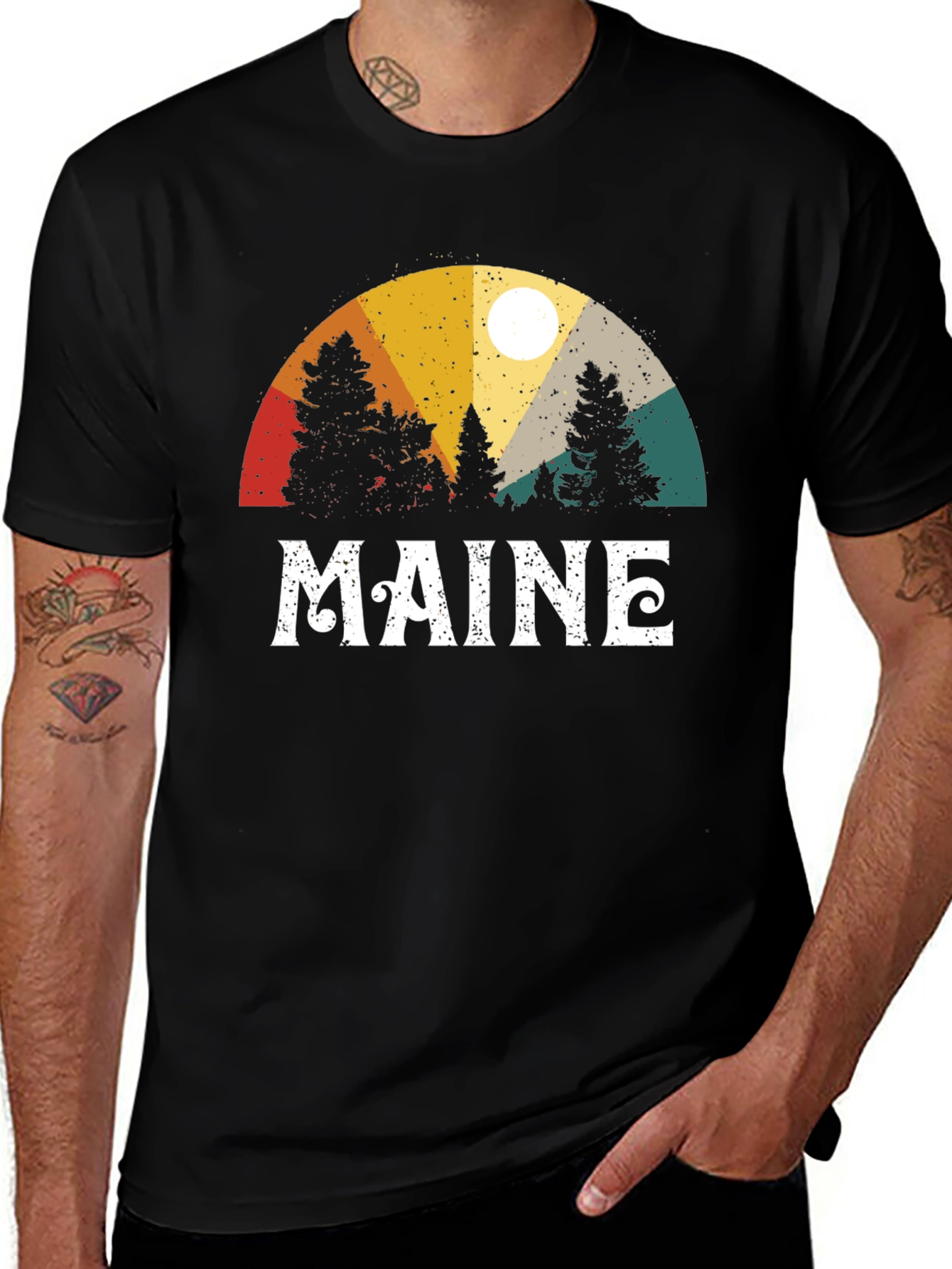 Variant 15 of Maine Retro Style Graphic Tee for Outdoor Lovers