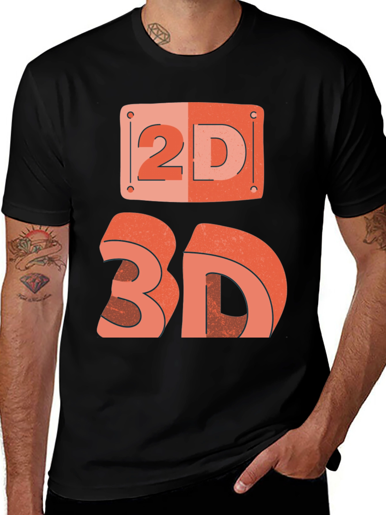 2D/3D Graphic Tee - Geek Chic Fashion