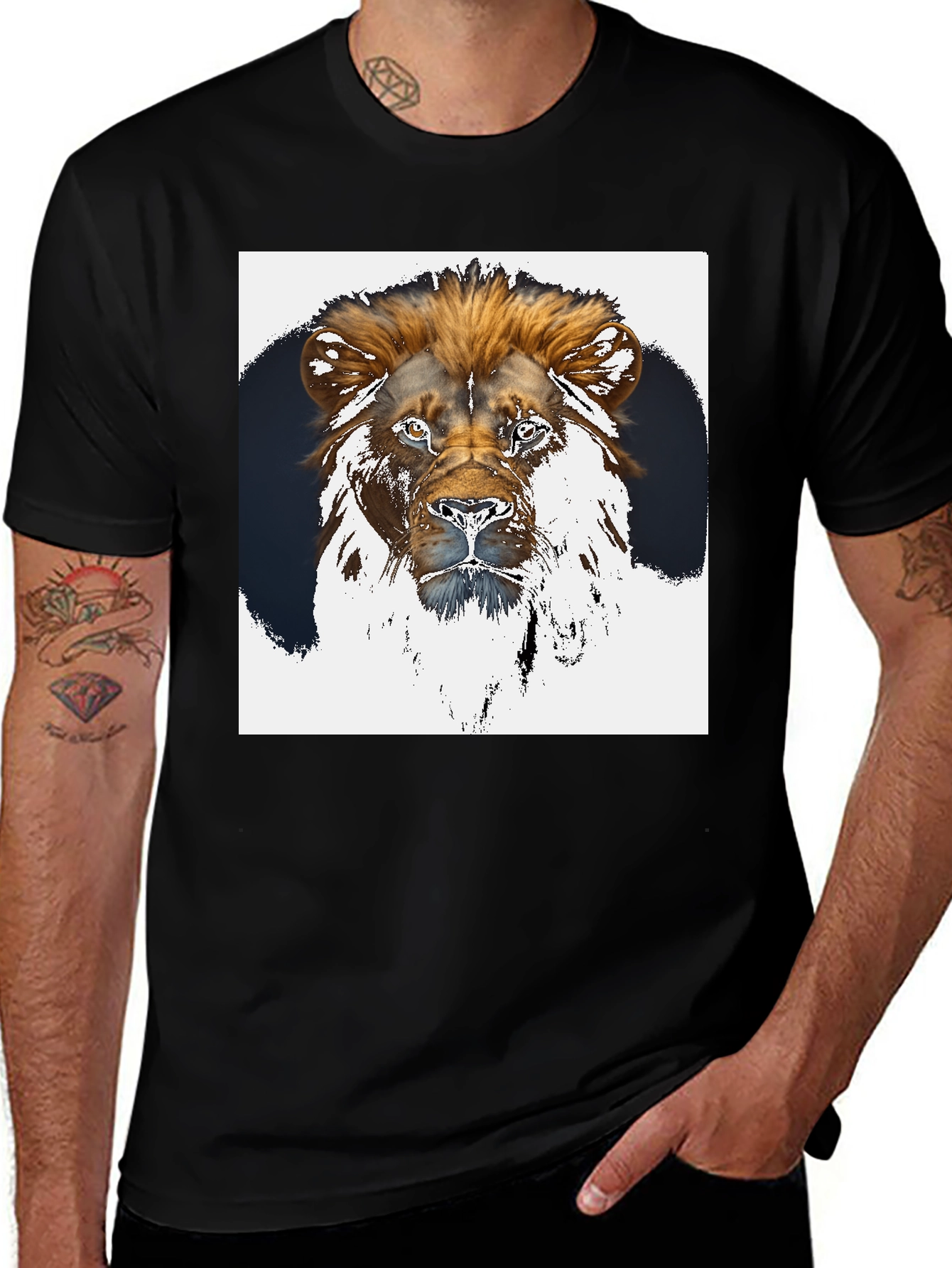 Black Lion Graphic Tee - Black Short Sleeve Shirt main image