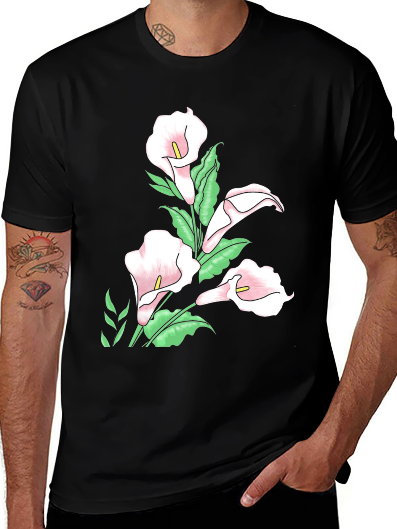 Variant 22 of Black Floral Calla Lily T-Shirt