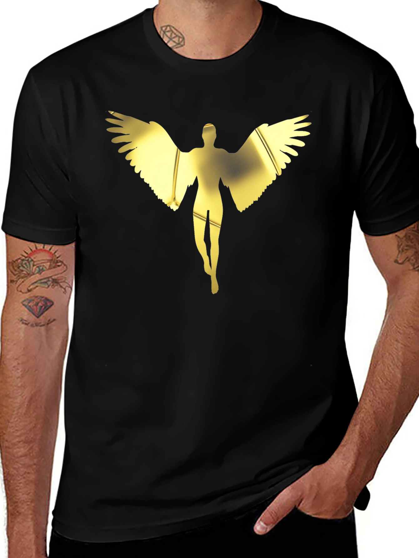 Variant 24 of Golden Angel Graphic Black Tee