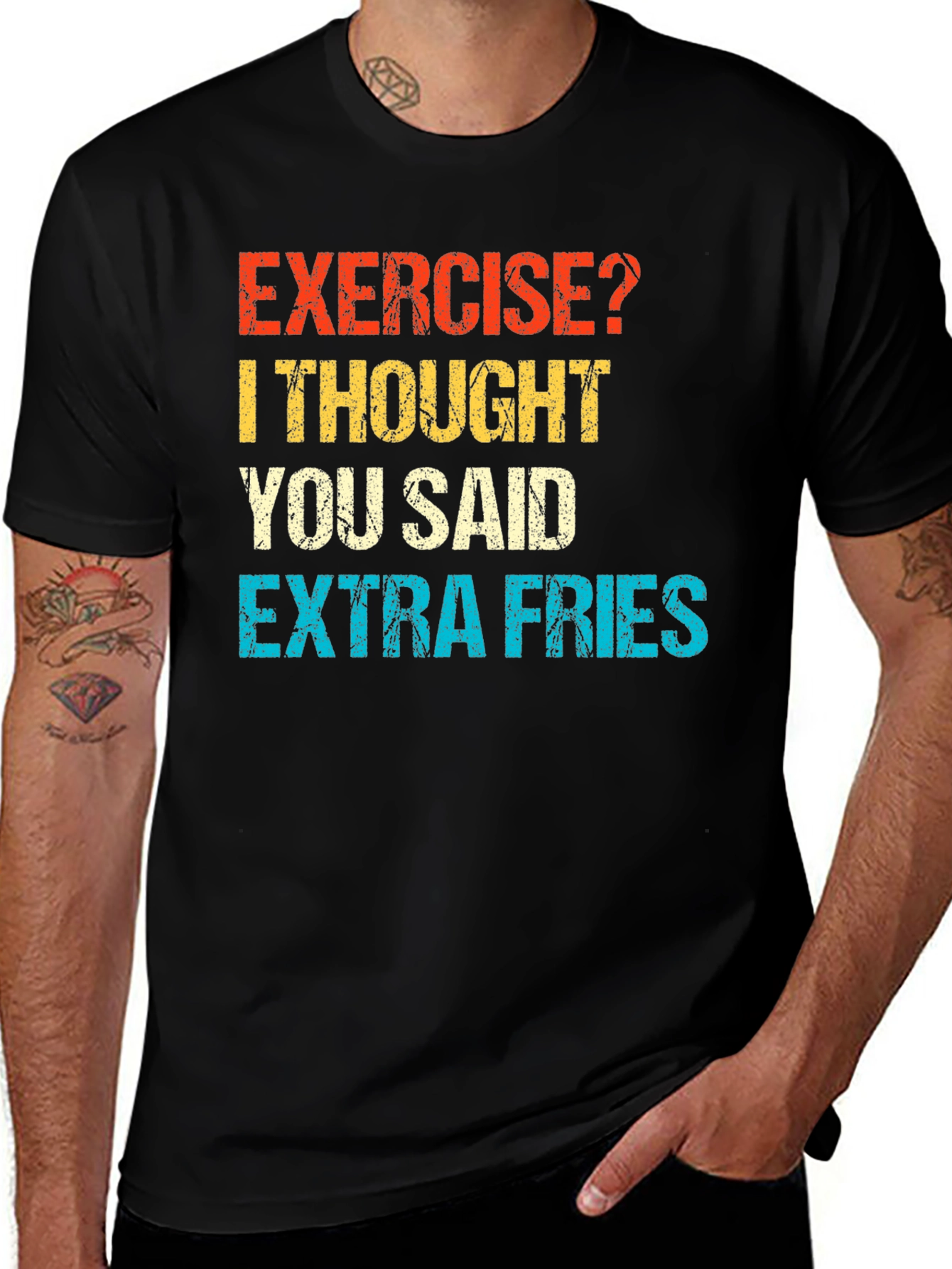 Variant 15 of Exercise? Extra Fries Graphic T-Shirt