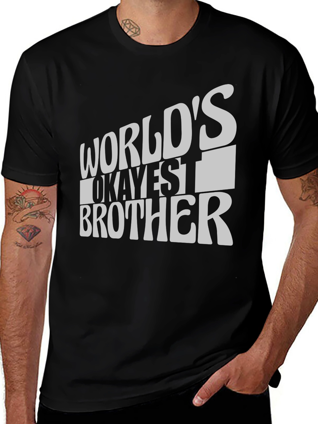 Variant 18 of World's Okayest Brother T-Shirt - Funny Novelty Tee