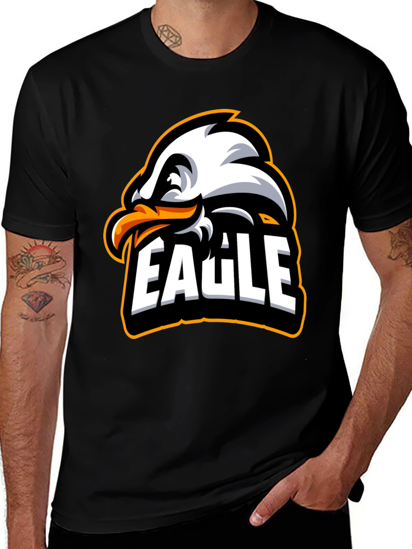 Variant 12 of Cool Eagle Graphic T-Shirt - Black