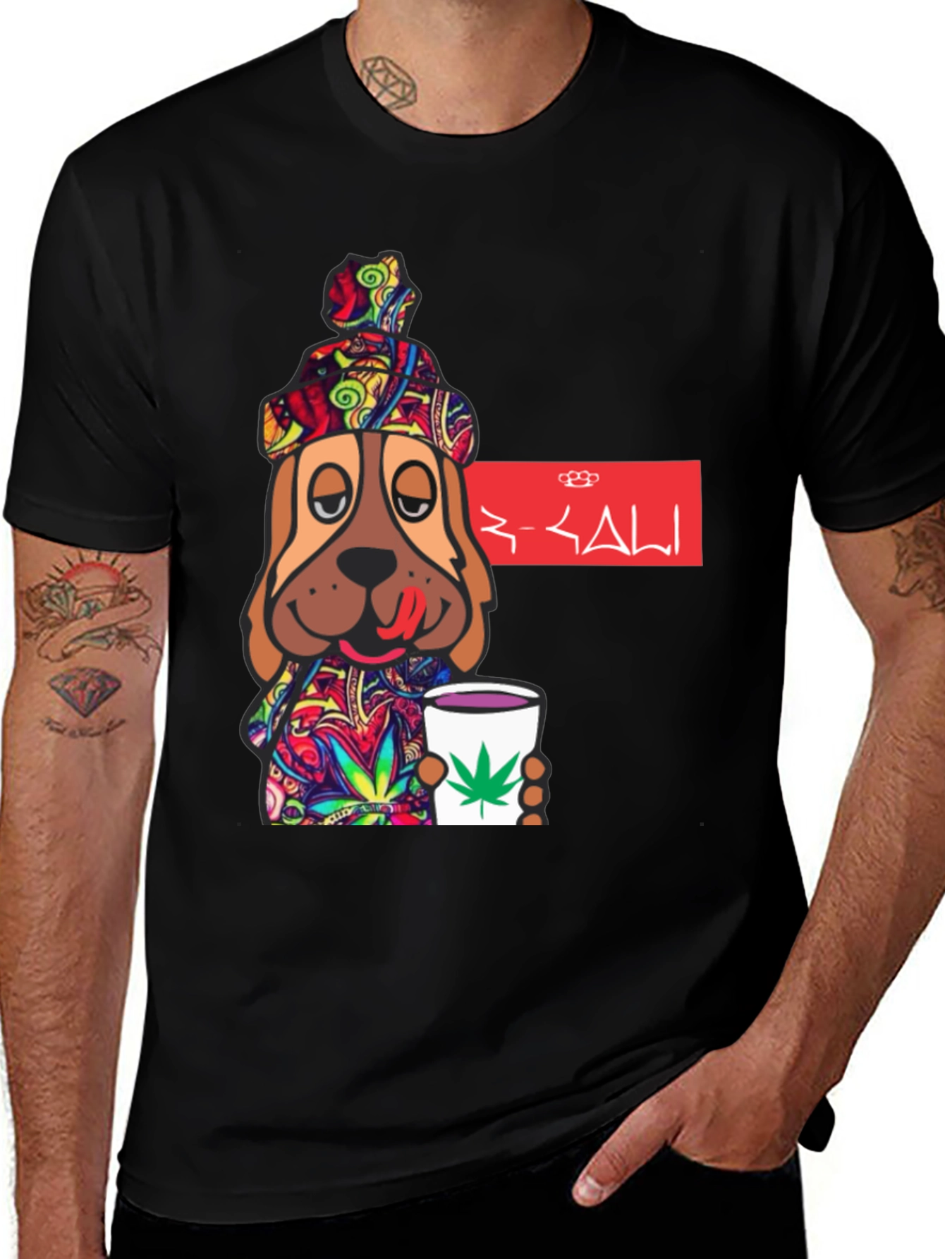 Variant 22 of Novelty Dog Graphic T-Shirt - Cannabis Cup Design