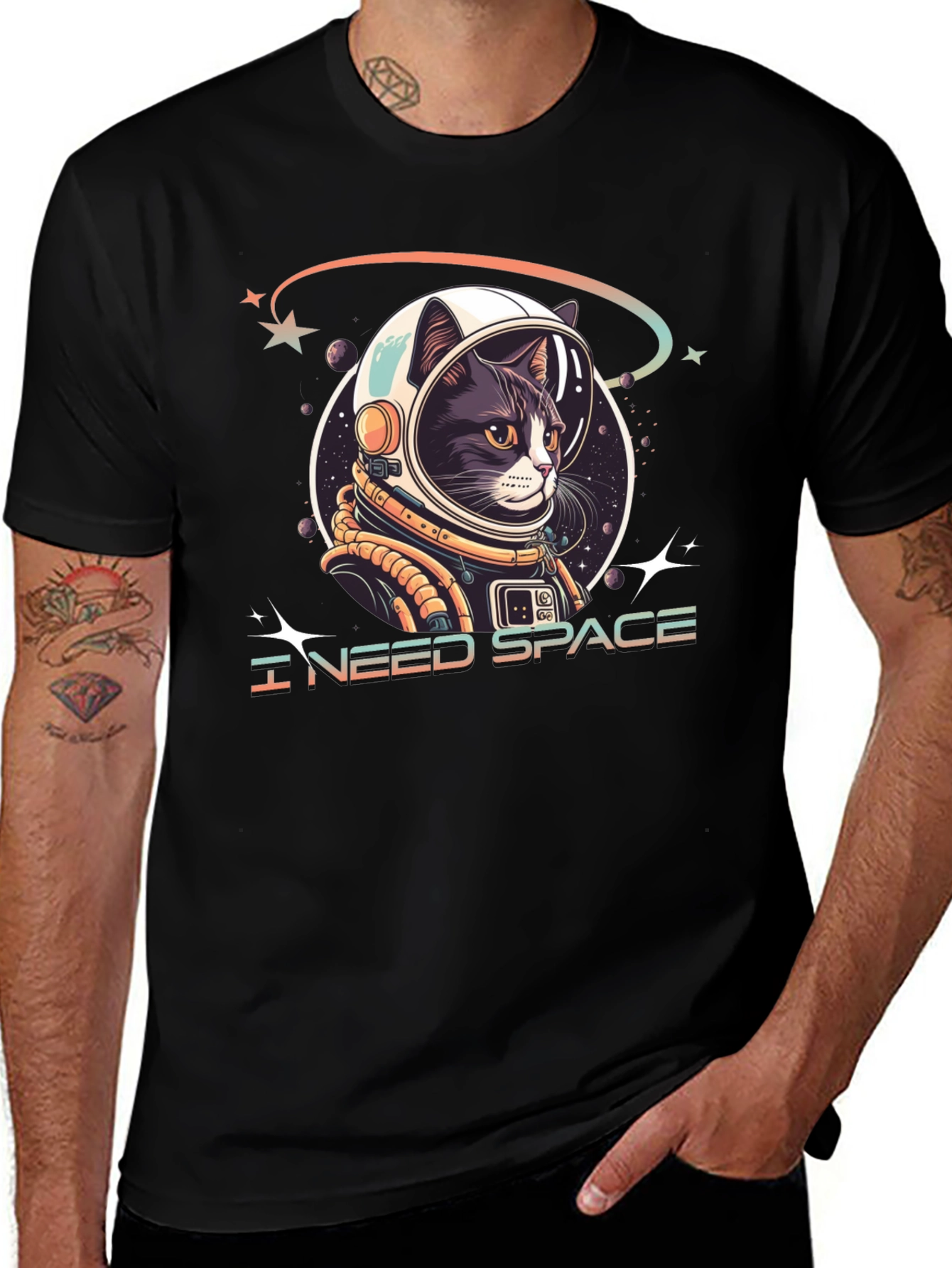 Variant 10 of I Need Space Cat Astronaut Graphic Tee