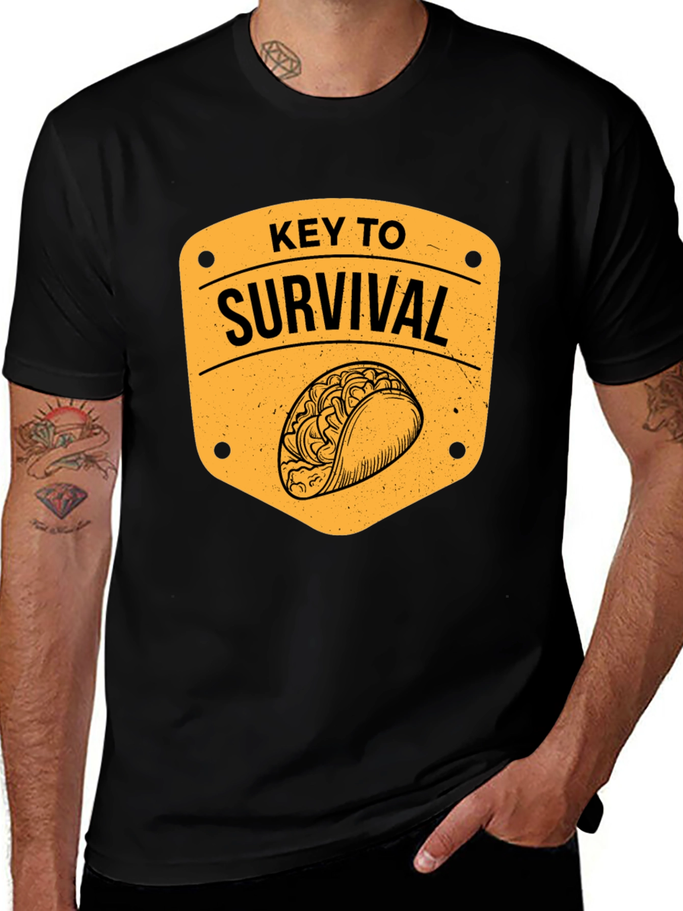 Variant 16 of Taco Key to Survival Graphic T-Shirt