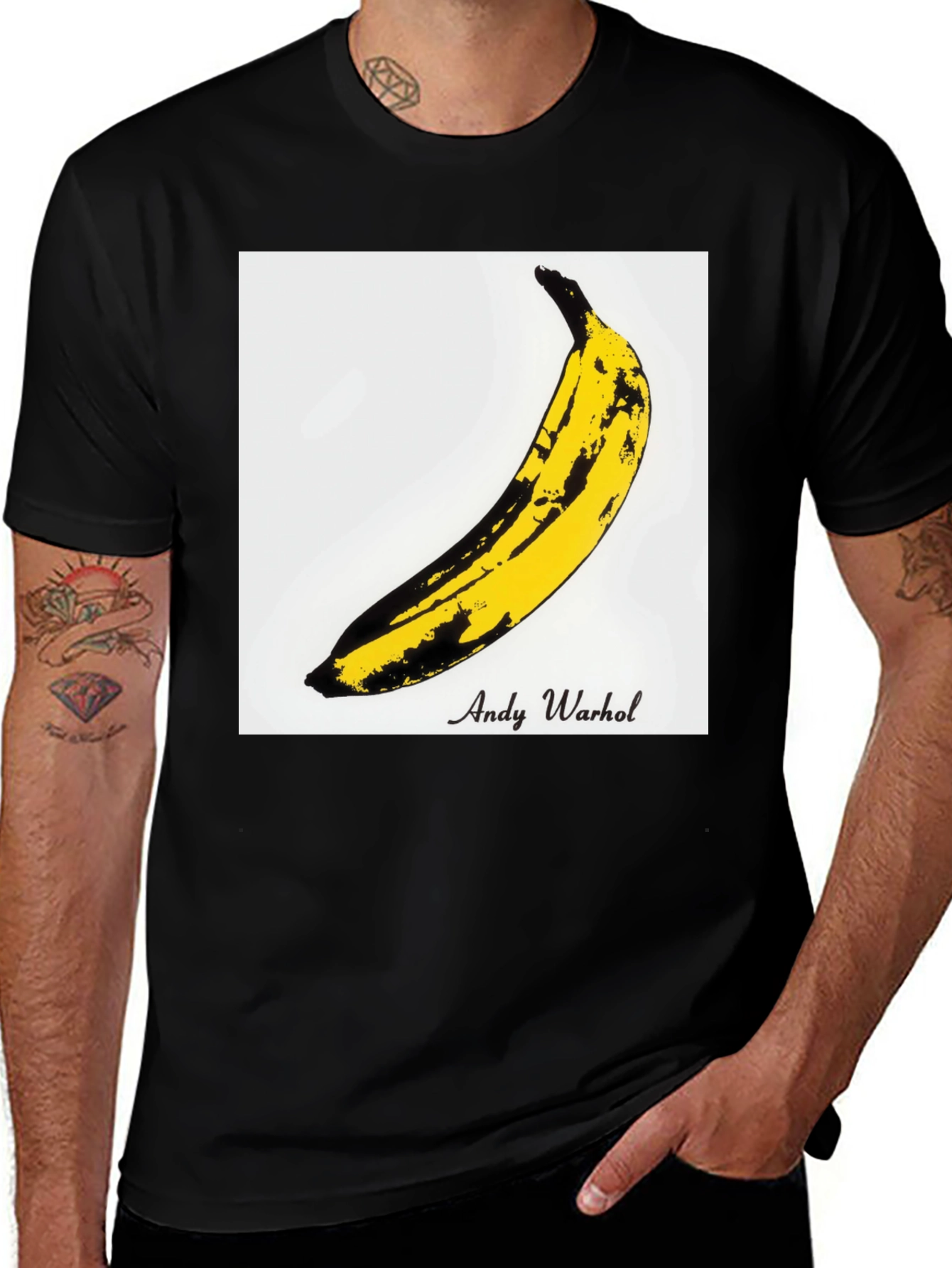 Variant 26 of Andy Warhol Banana Graphic Tee - Black