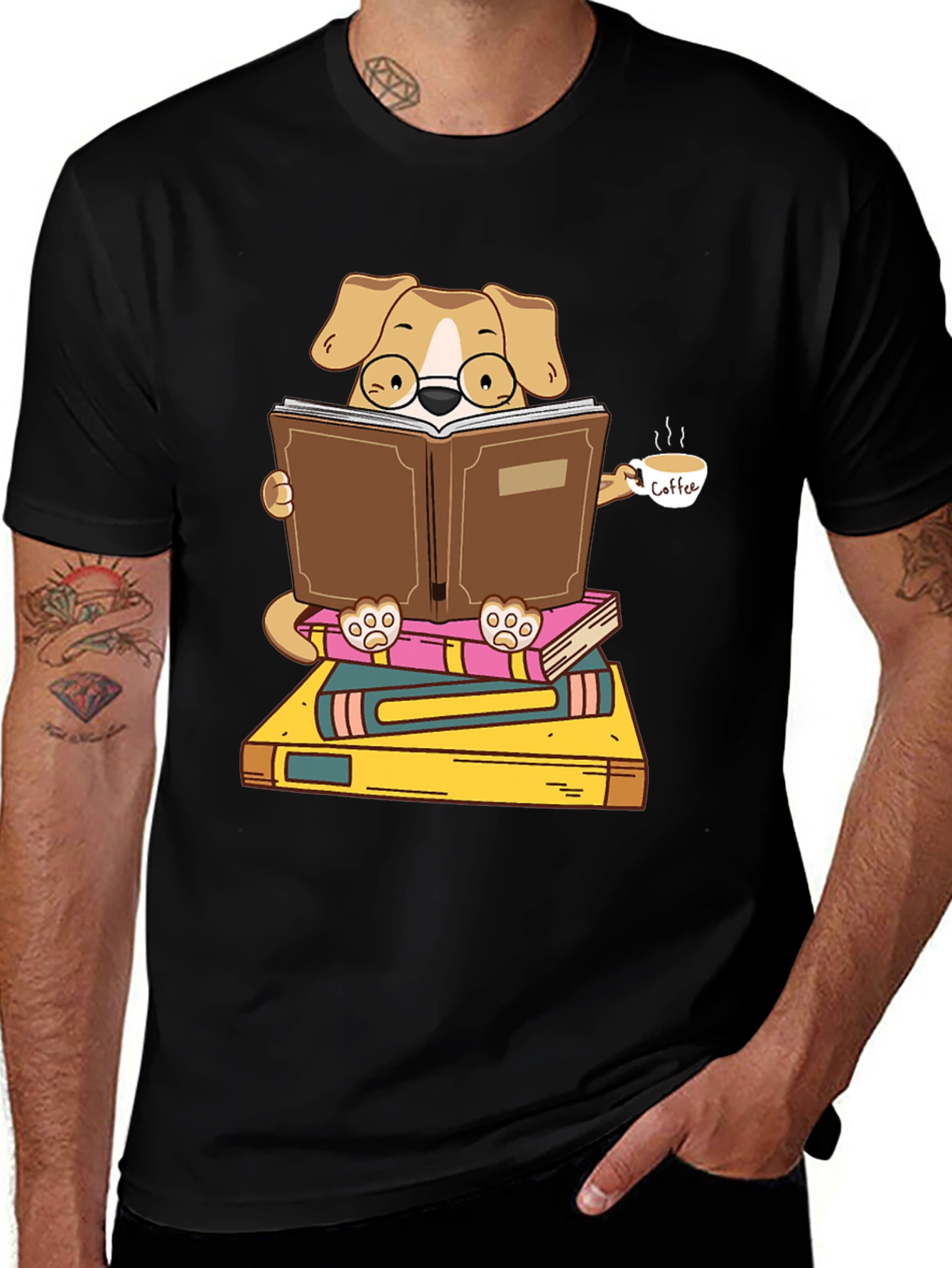 Variant 12 of Bookworm Dog Graphic T-Shirt