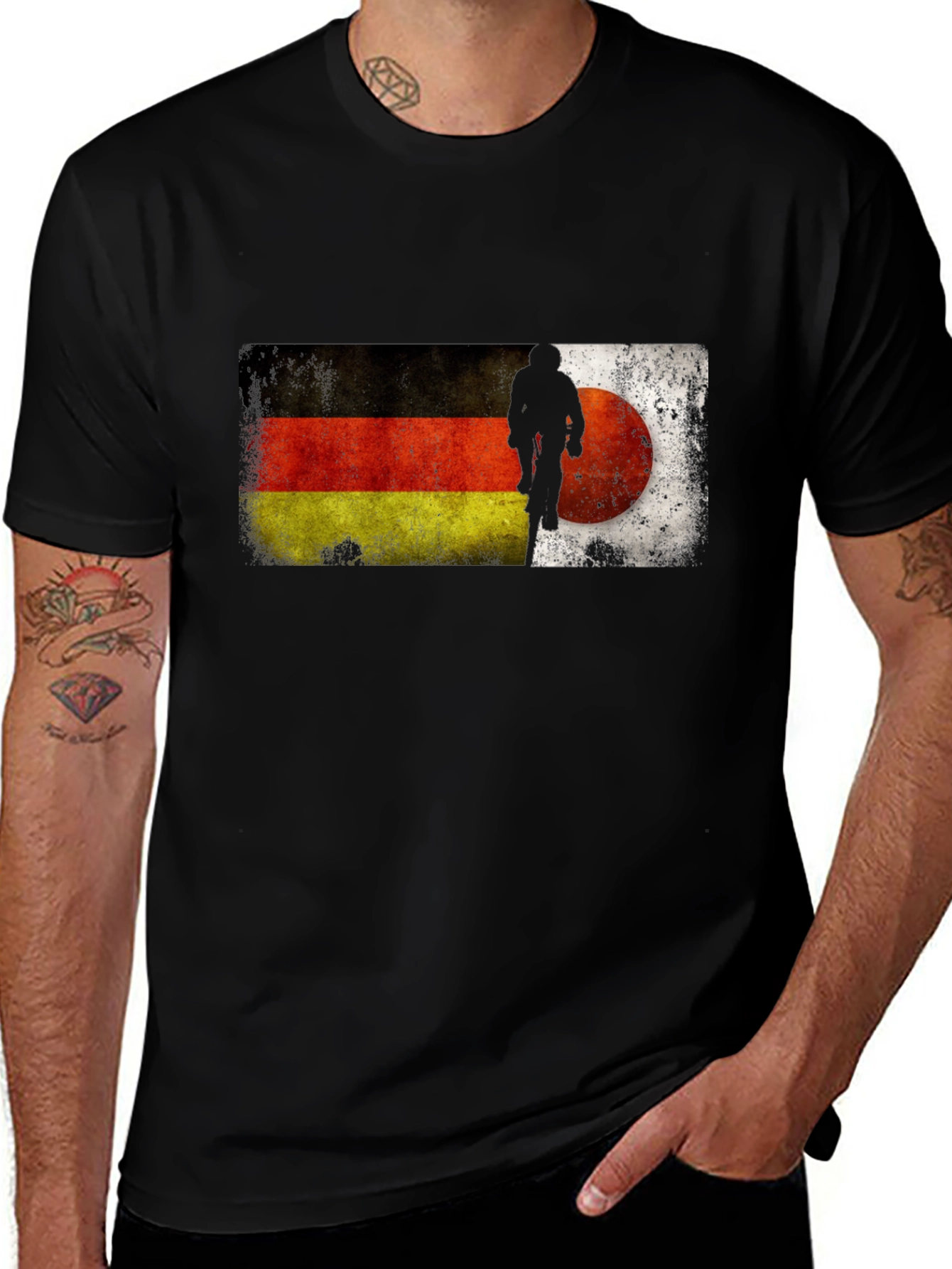 Variant 2 of German Flag Mountain Biker Graphic T-Shirt