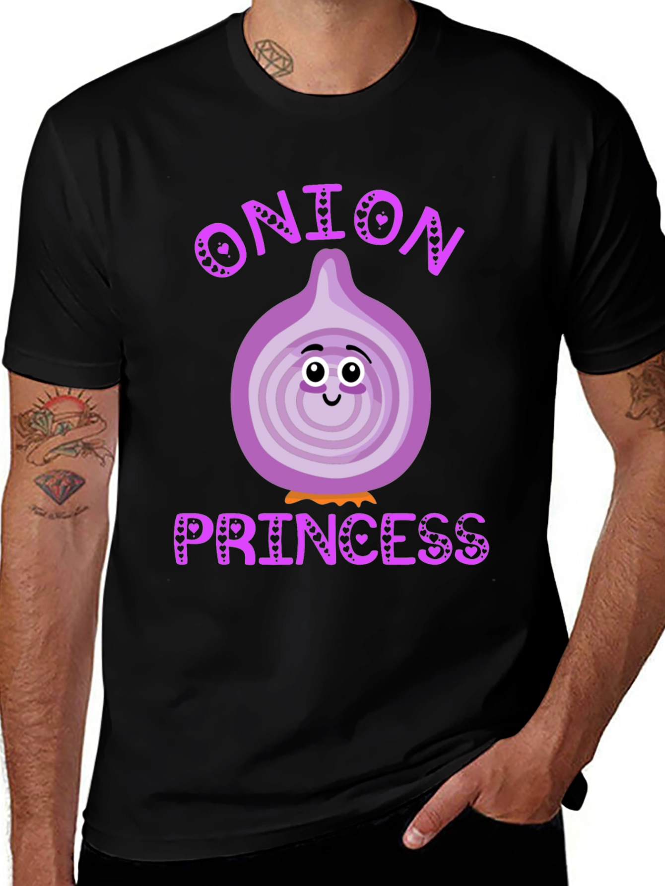 Variant 5 of Onion Princess Black T-Shirt Funny Vegetable Tee