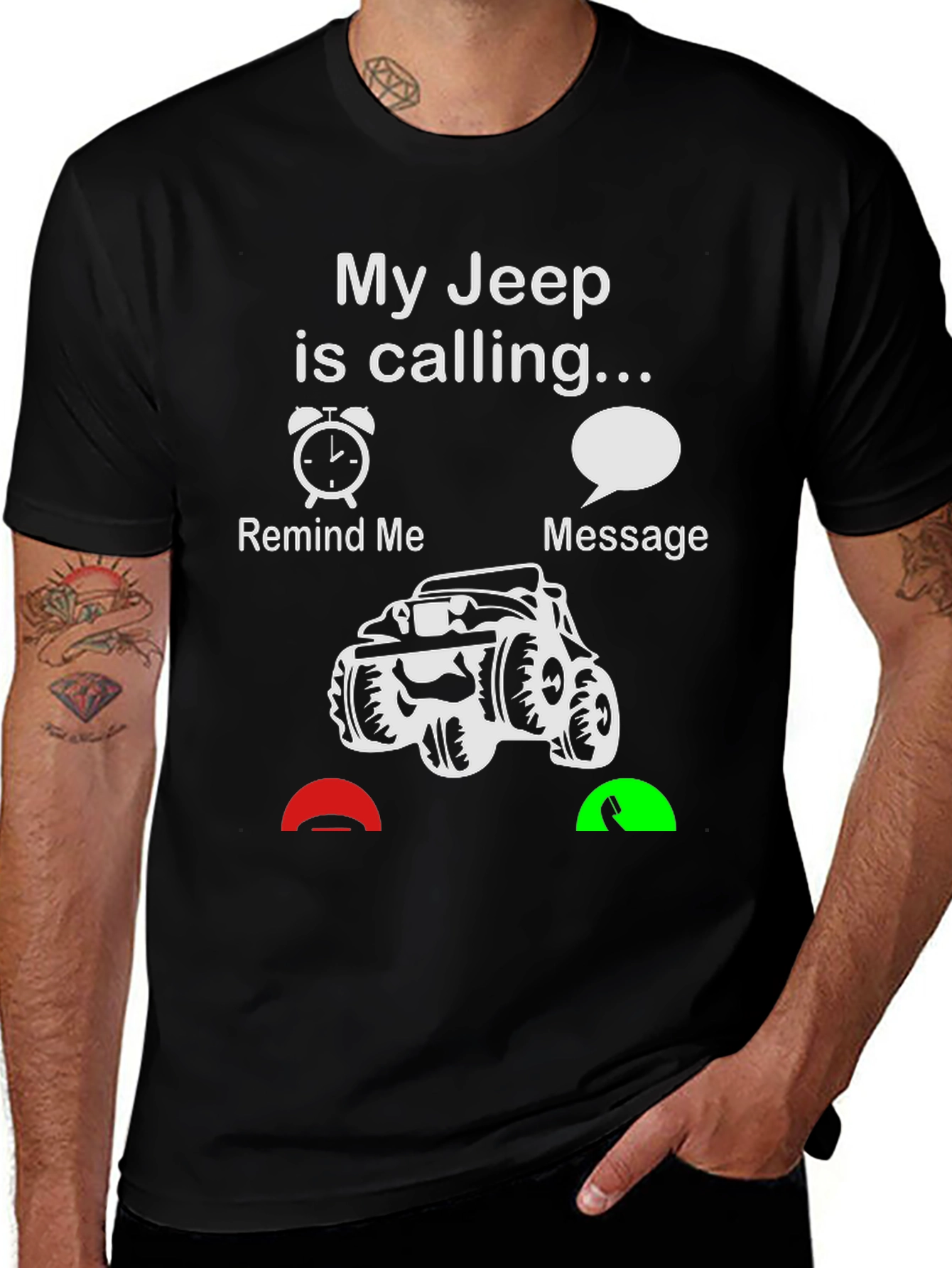 My Jeep is Calling Black T-Shirt